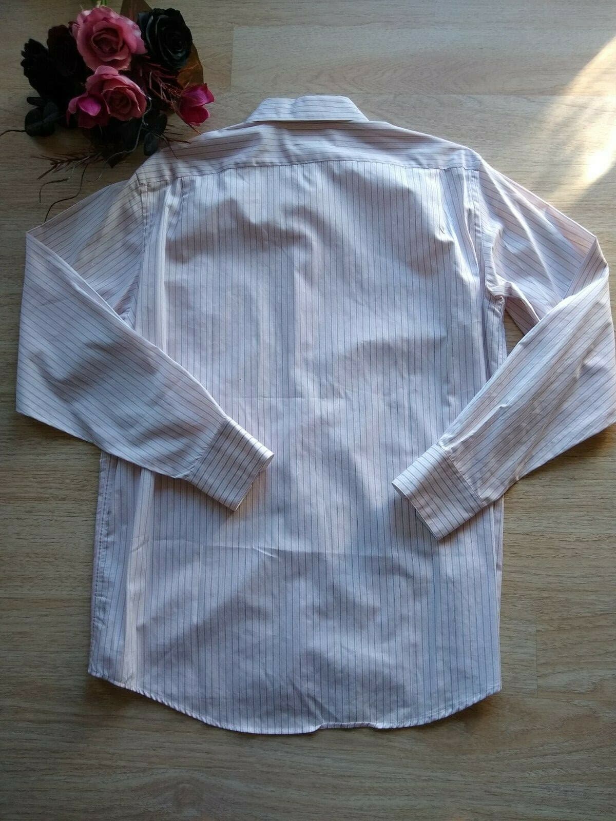 LACOSTE Long Sleeve Shirt Button-down Pocket Pink Green Stripped Sz.42 - Thumbnail 6