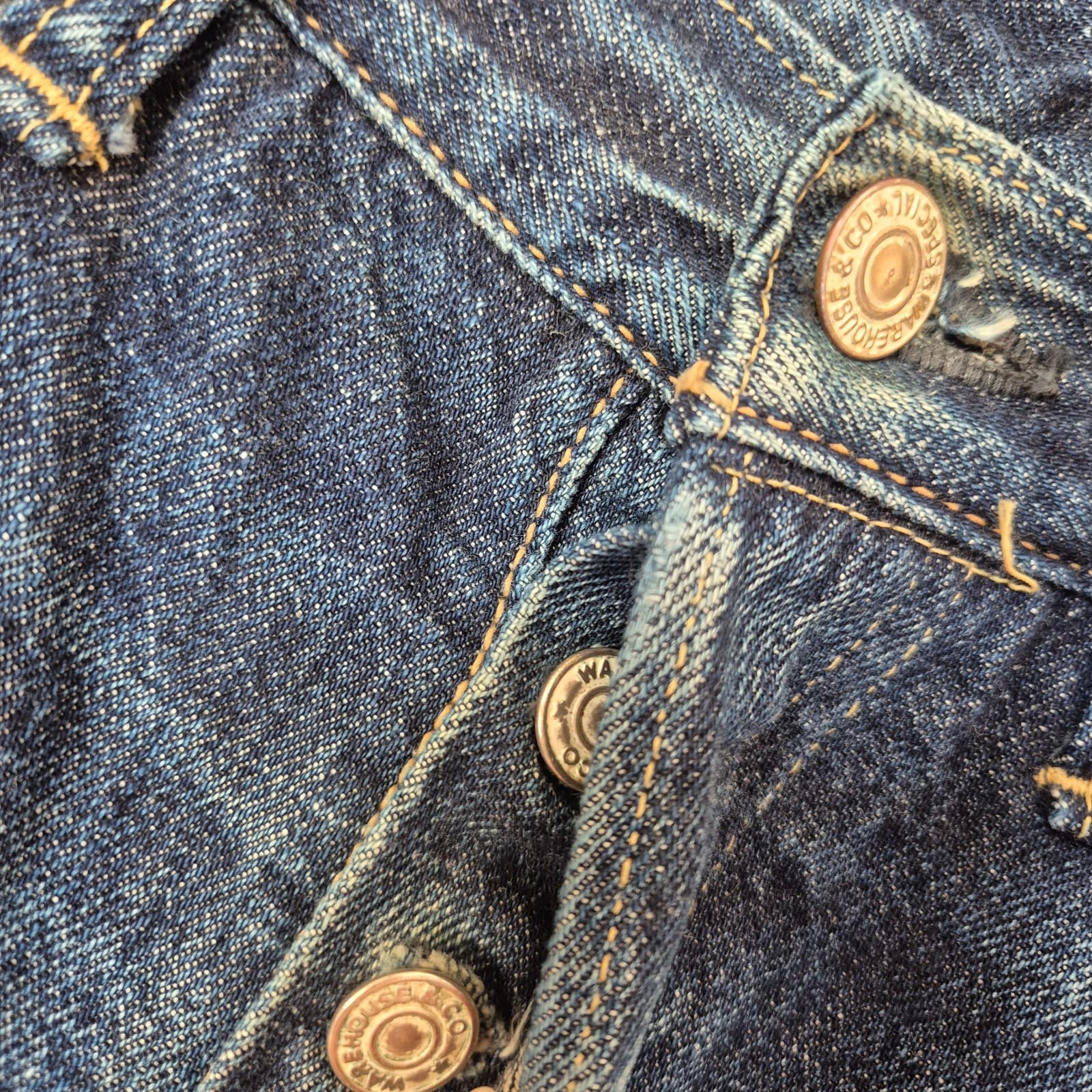 Warehouse & Co Made in Japan Lot 900XX Button-Fly Slim Tapered Jean Blue Mens 29 - Thumbnail 3