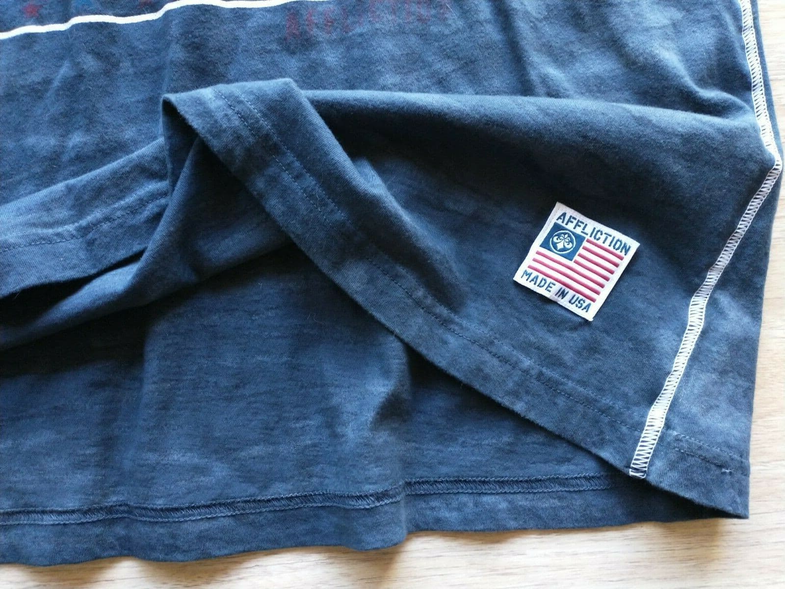 NWT AFFLICTION Freedom Defender Iron Eagle Men T-Shirt Graphic Navy Blue Sz.3XL - Thumbnail 3