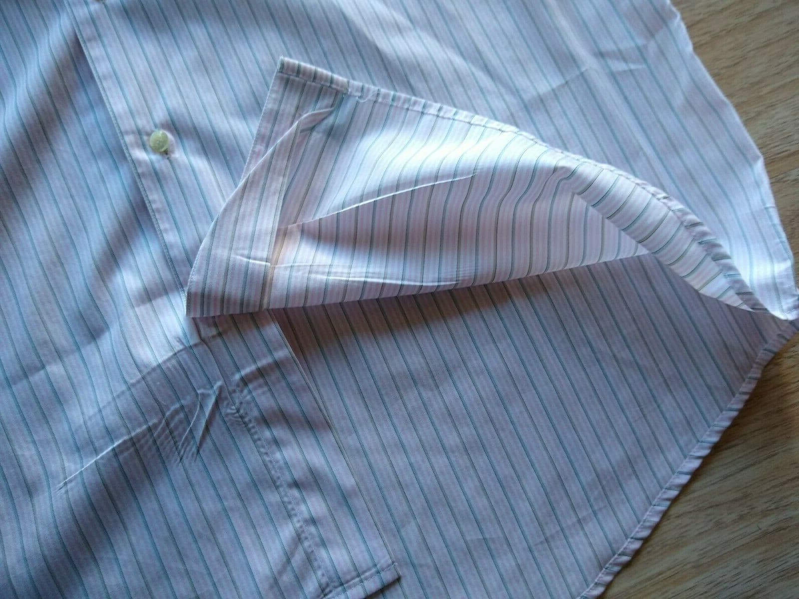LACOSTE Long Sleeve Shirt Button-down Pocket Pink Green Stripped Sz.42 - Thumbnail 5