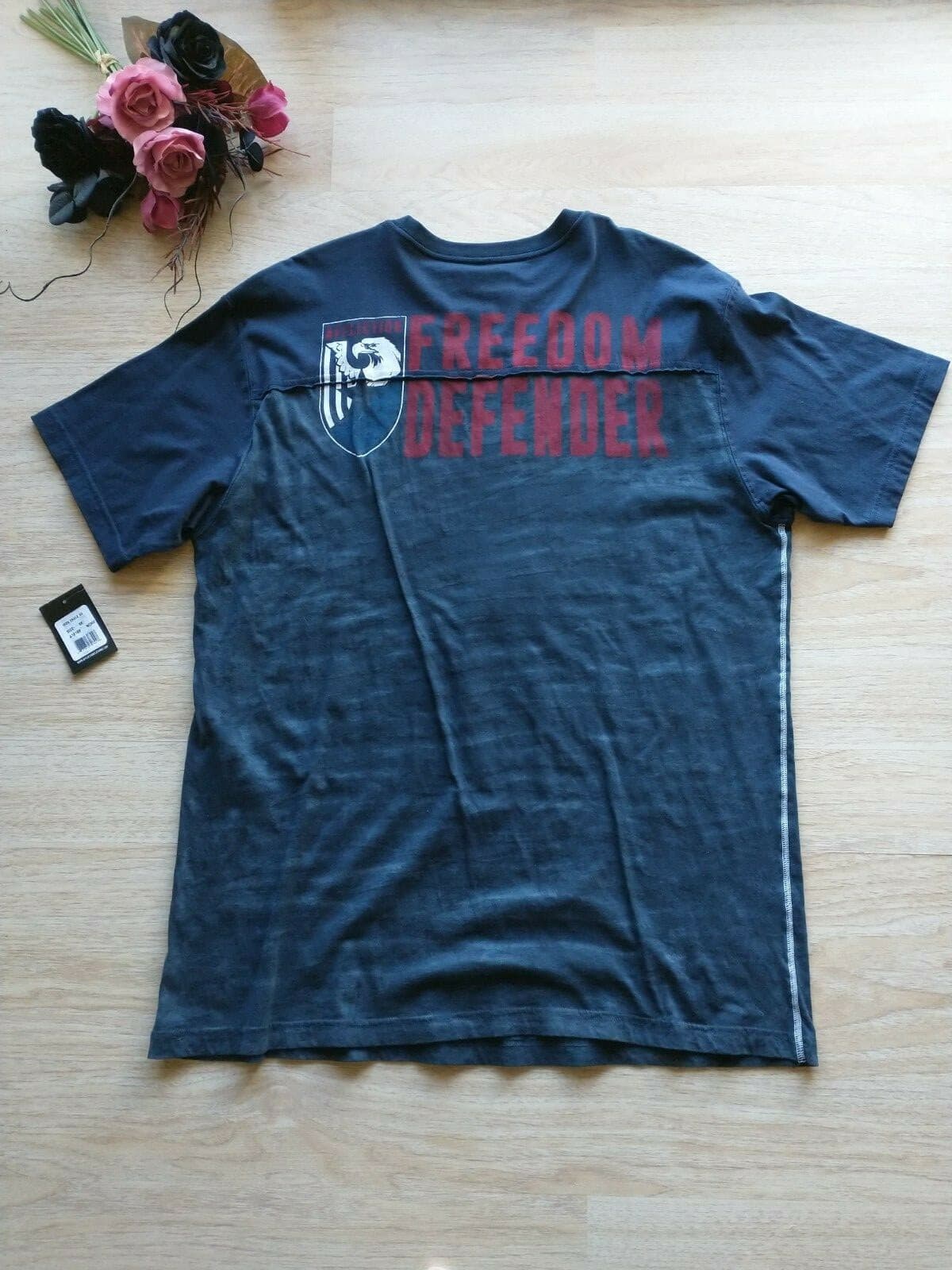 NWT AFFLICTION Freedom Defender Iron Eagle Men T-Shirt Graphic Navy Blue Sz.3XL - Thumbnail 8