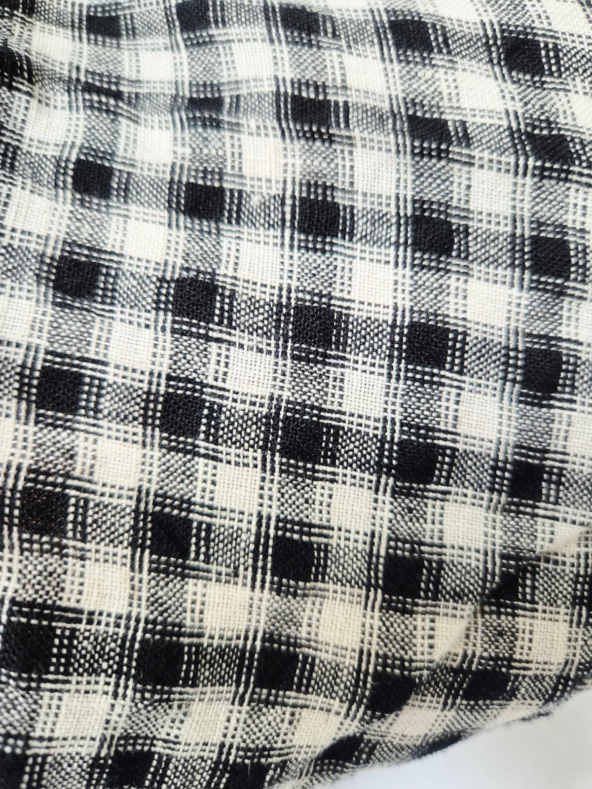 Quince European Linen Gingham Button-Front Shirt Dress Short Sleeve Black Sz.L - Thumbnail 8
