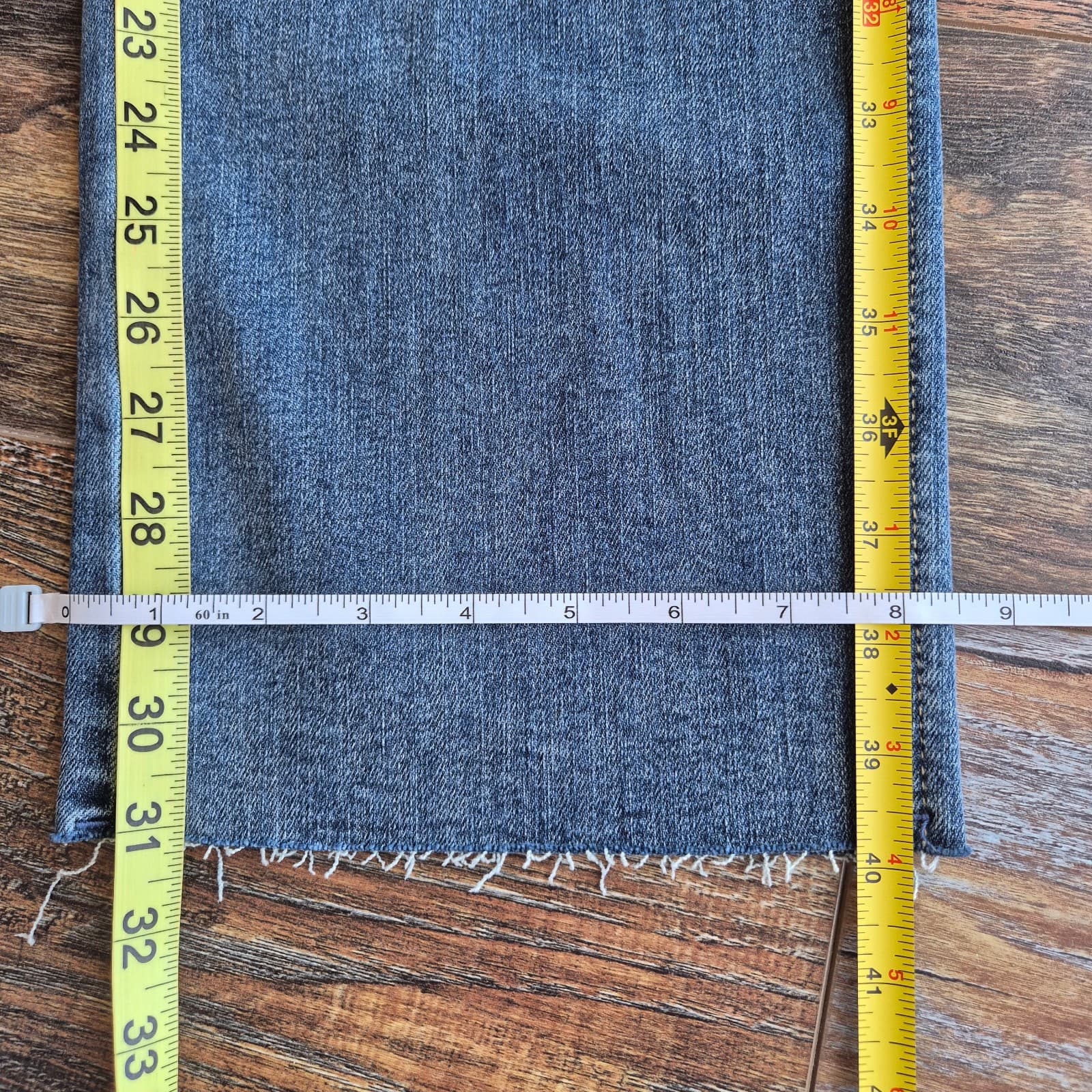 NWT JUDY BLUE Tummy Control Vintage Straight Jeans Mid Rise Raw Hem Blue Sz.1/25 - Thumbnail 13
