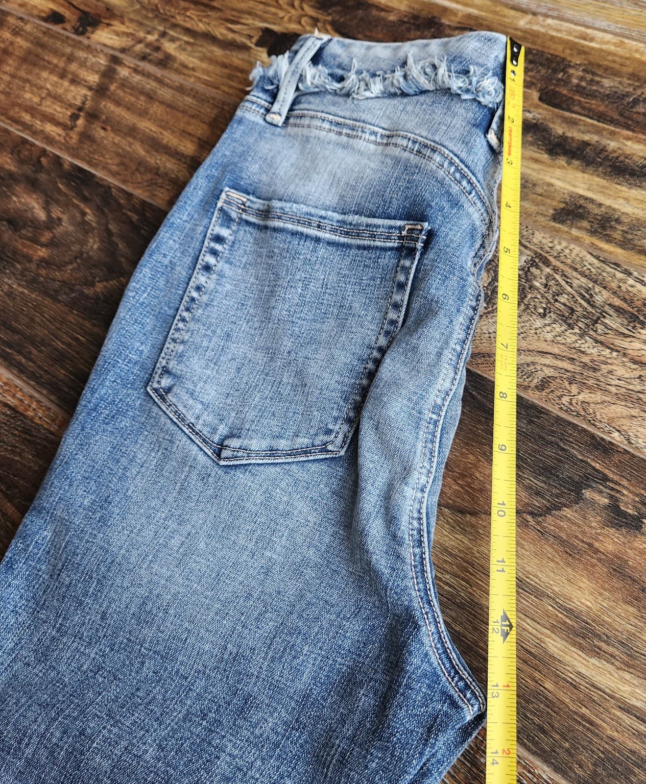NWT Good American Good Waist Extreme Deep V Skinny Jeans Distressed Blue630 8/29 - Thumbnail 16