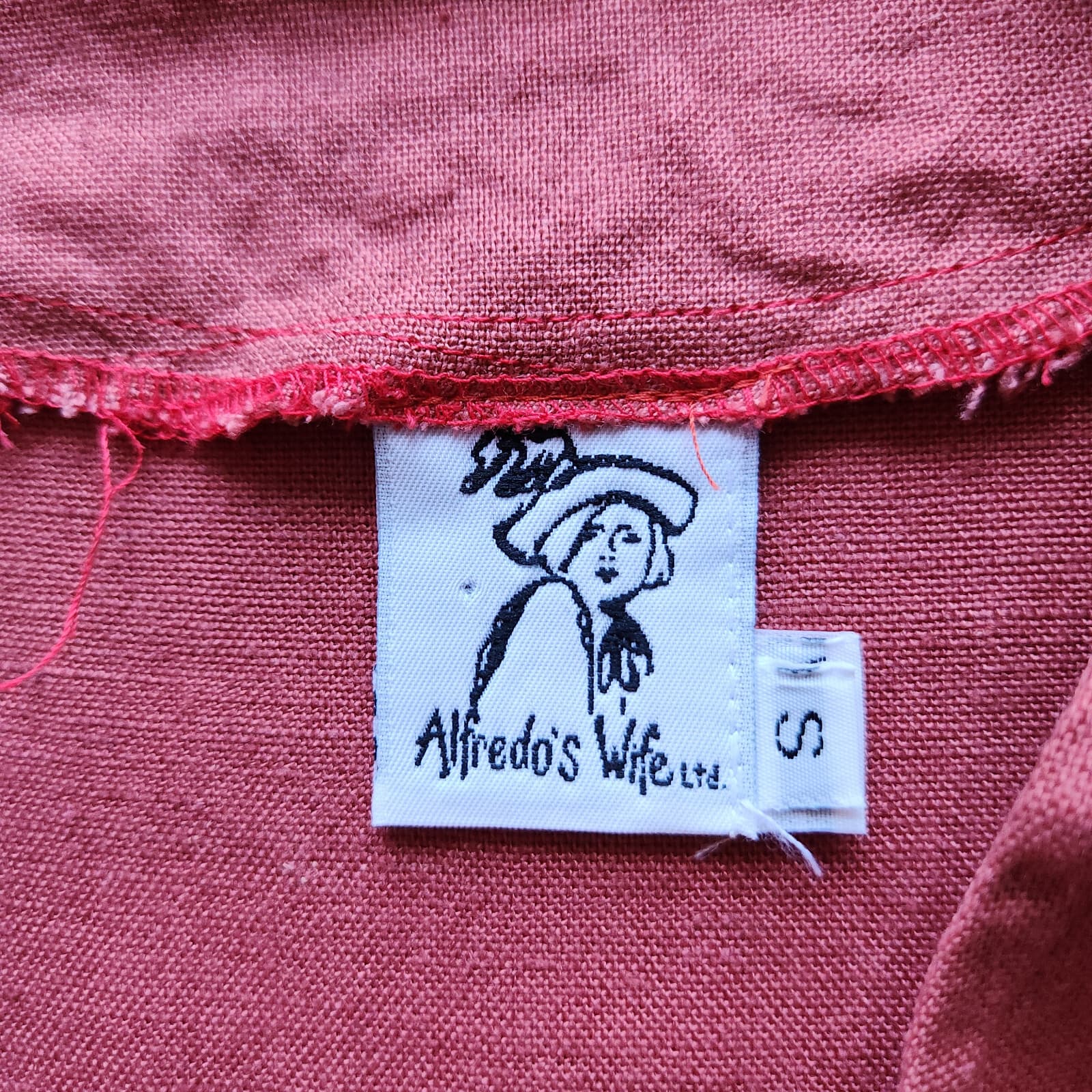Alfredo's Wife Bird-Embroidered Tunic Maxi Dress Short Sleeve Orange Brown Sz.S - Thumbnail 8