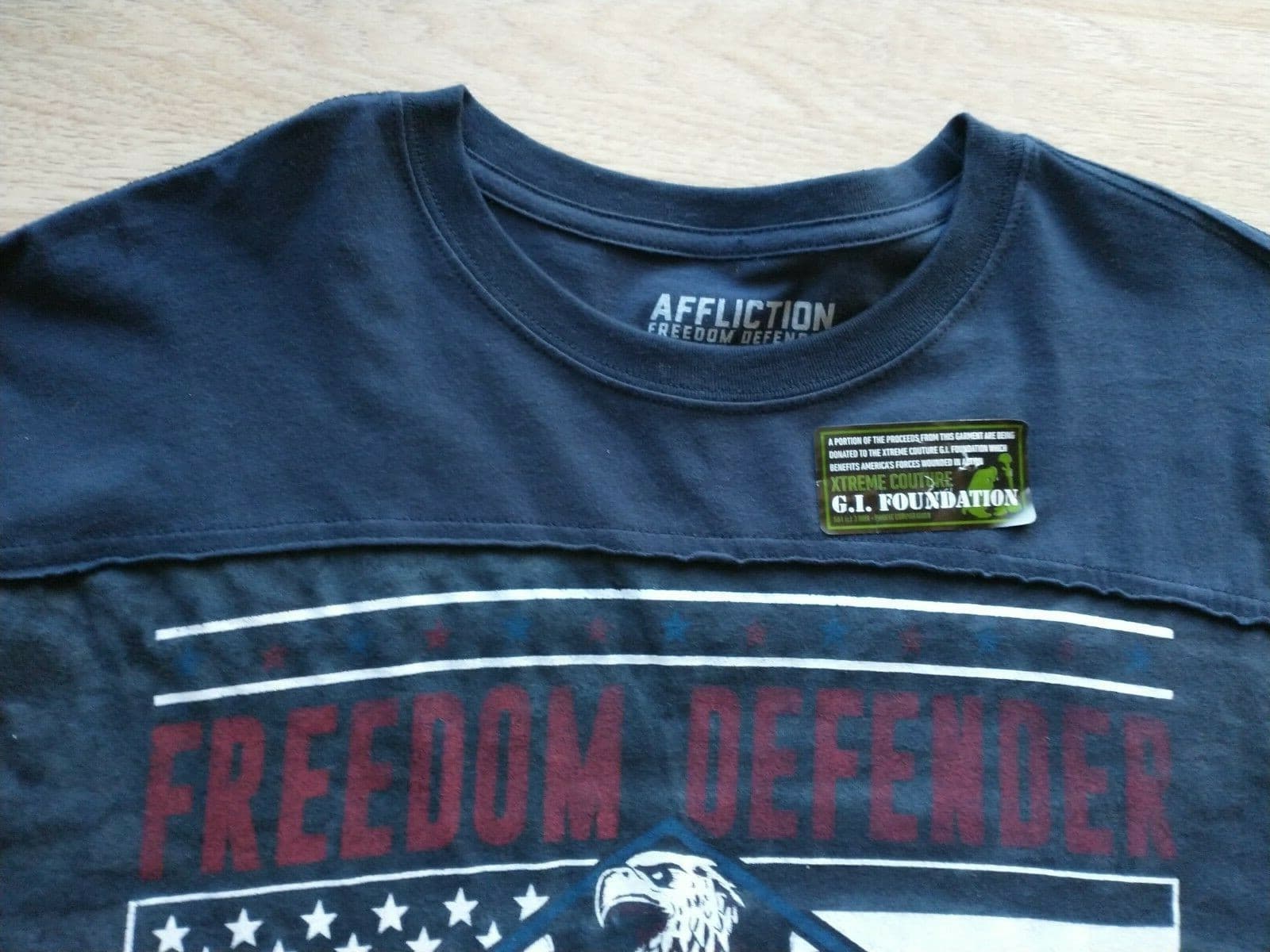 NWT AFFLICTION Freedom Defender Iron Eagle Men T-Shirt Graphic Navy Blue Sz.3XL - Thumbnail 5