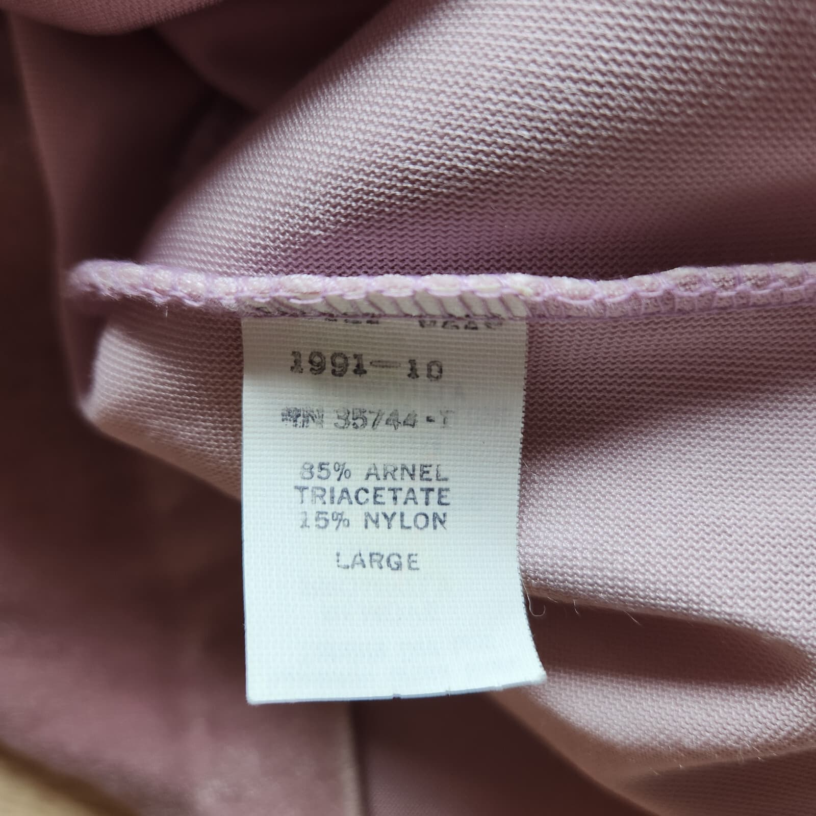 Vintage NWT Gerry California Velvet Lounger Maxi Dress Long Sleeve Pink Sz.L - Thumbnail 11
