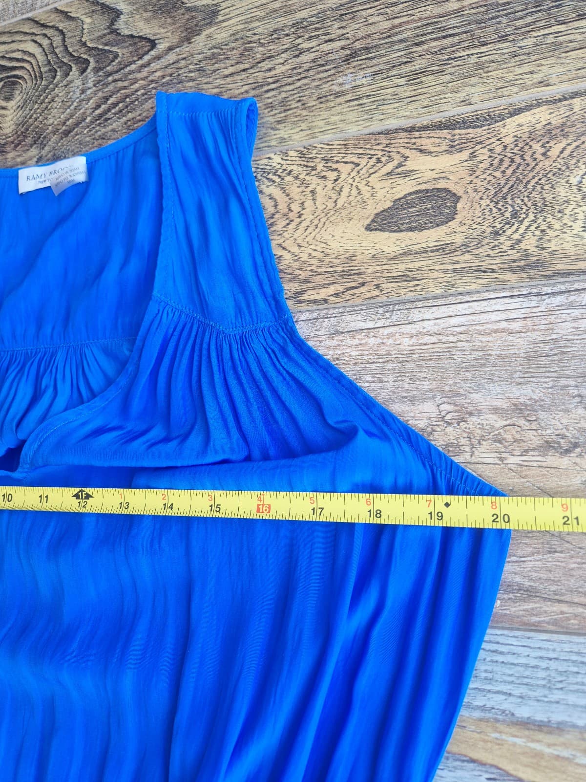 Ramy Brook Tech Perry Mini Dress Smocked Waist Sleeveless Cobalt Blue Sz.M $425 - Thumbnail 12