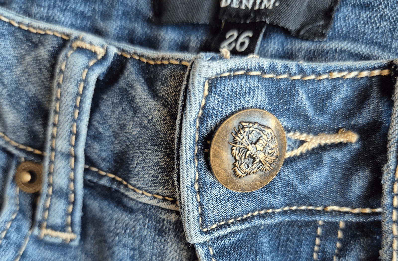 Ed Hardy Women's 26 New York City Eagle Skull Embroidered Slim Flare Jeans Blue - Thumbnail 9