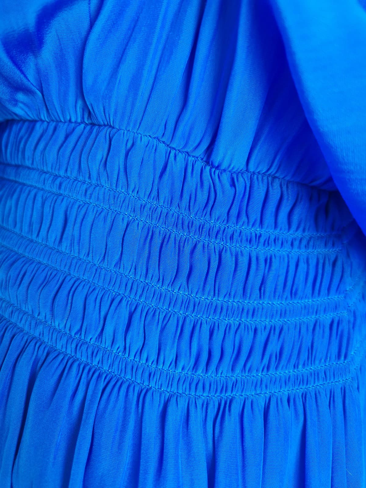 Ramy Brook Tech Perry Mini Dress Smocked Waist Sleeveless Cobalt Blue Sz.M $425 - Thumbnail 6