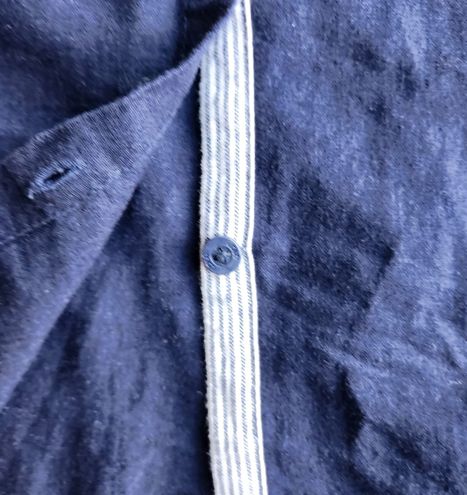Lolë Linen Blend Button-Front Tie-Waist Sheath Dress Sleeveless Pocket Navy Sz.M - Thumbnail 7