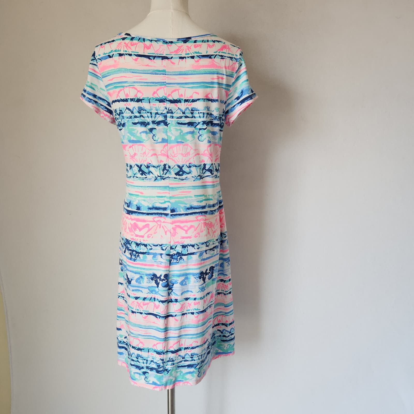 Lilly Pulitzer Marlow Short Sleeve Mini Dress A Wave From It All Pima Cotton S - Thumbnail 5