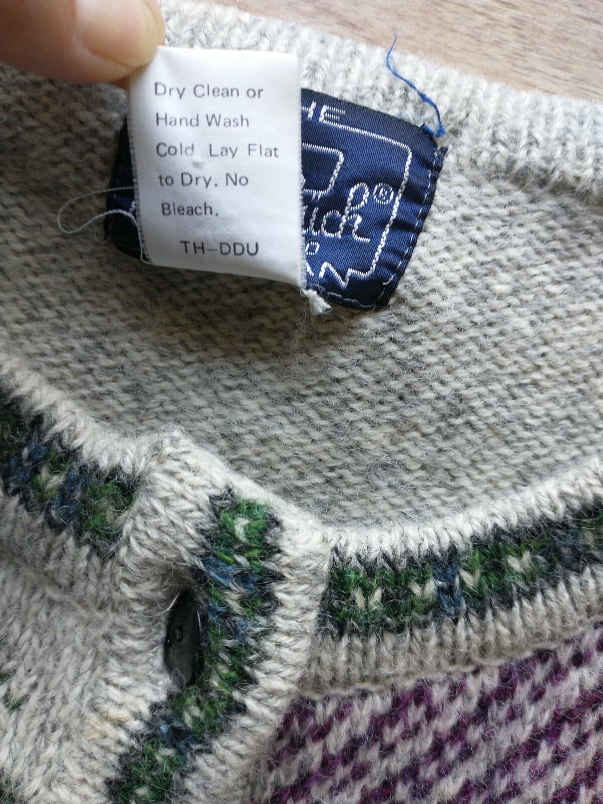 Vintage'80 Woolrich Wool Blend Animal Ski Winter Cardigan Button Grey Woman Sz.S - Thumbnail 6