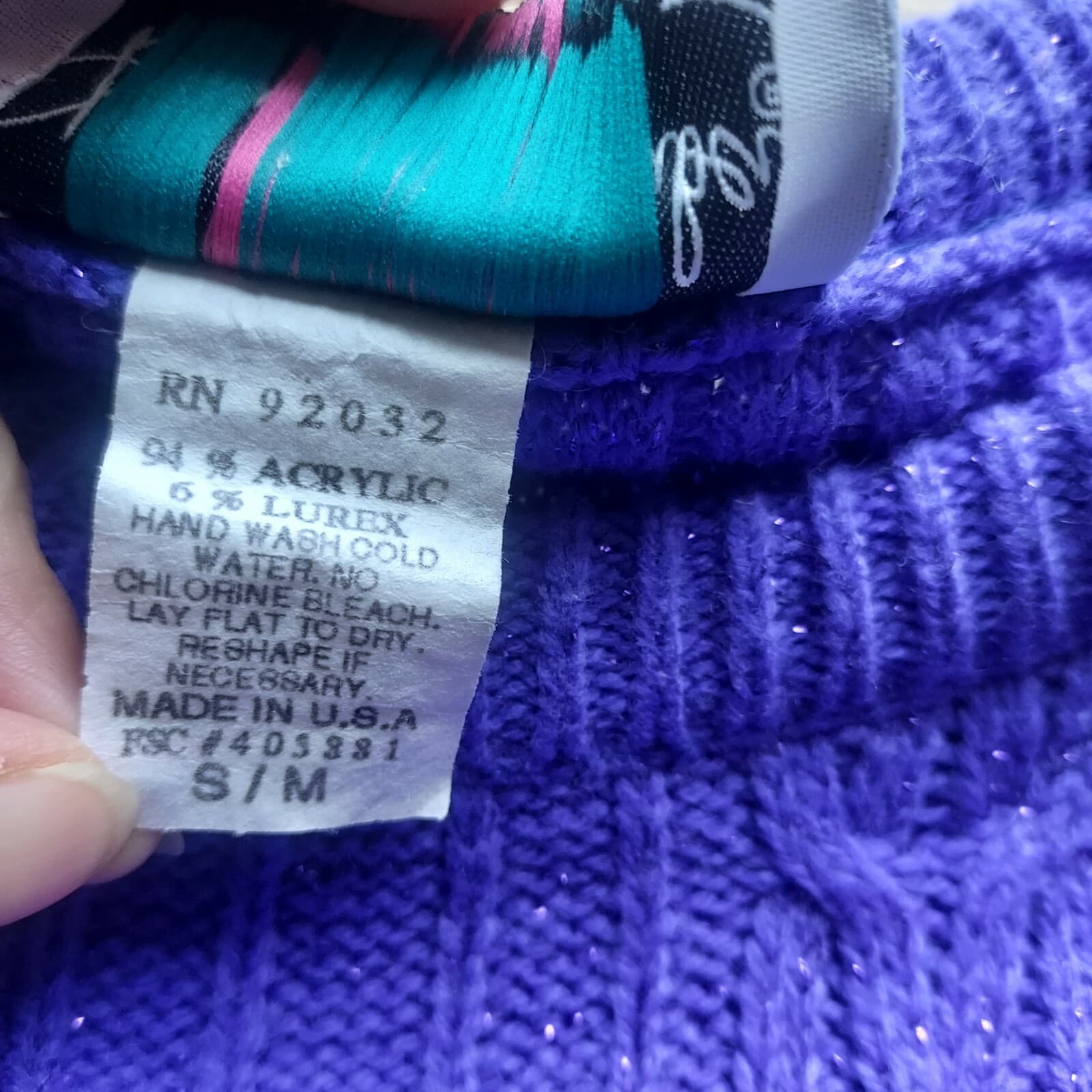 Vintage Diane Von Furstenberg The Color Authority Cable Knit Sweater Purple S/M - Thumbnail 8