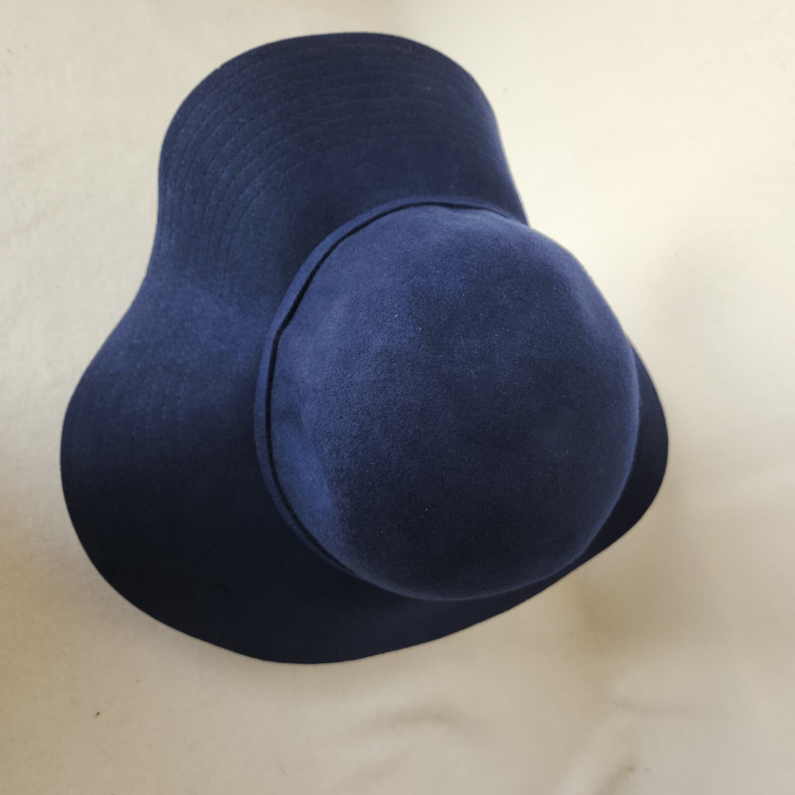 NWT Collection Eighteen Felt Wool Floppy Hat Boho Wide Brim Bow Knot Navy O/S - Thumbnail 7