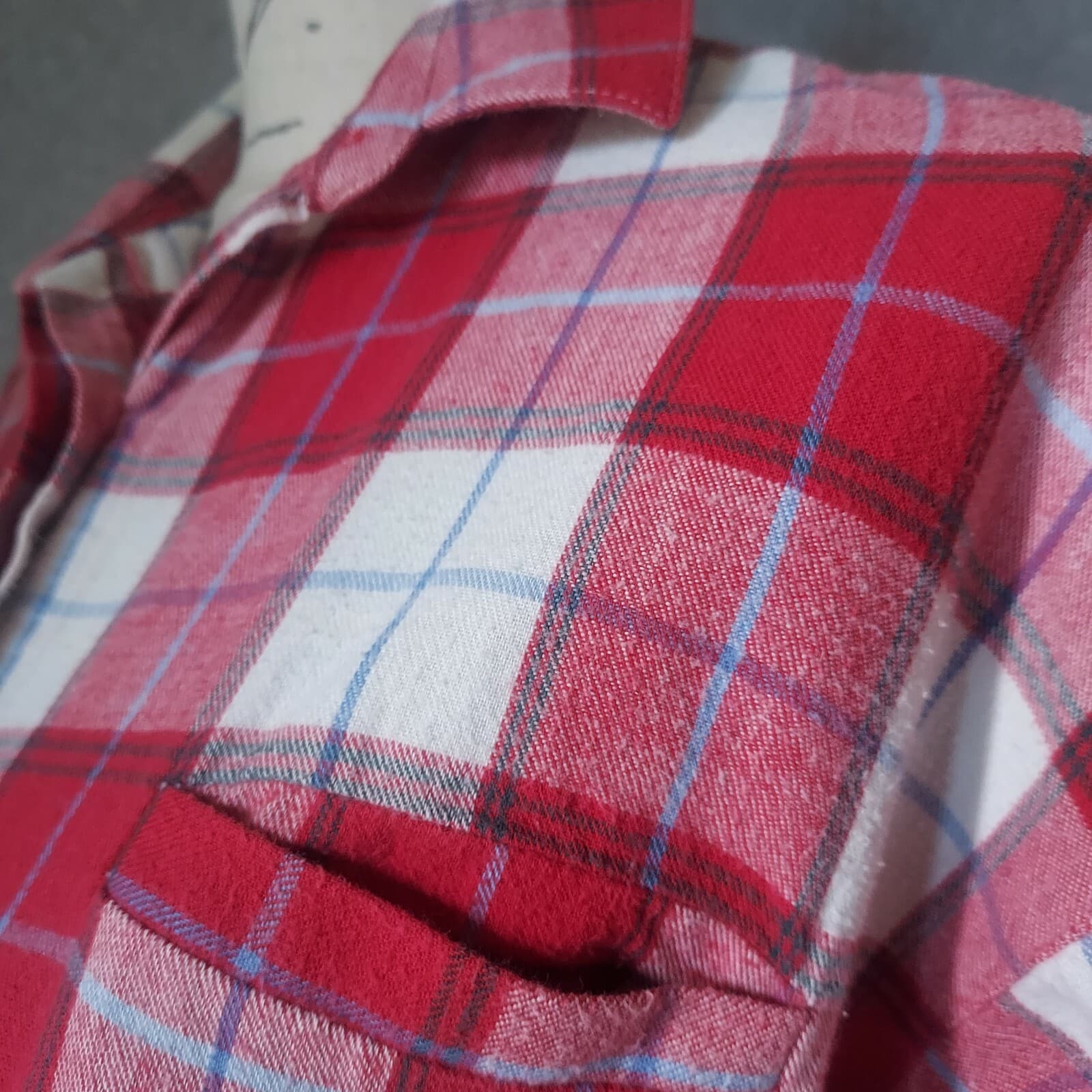 Vintage Diane Von Furstenberg Flannel Plaid Shirt Button Long Sleeve Chest 42" - Thumbnail 3