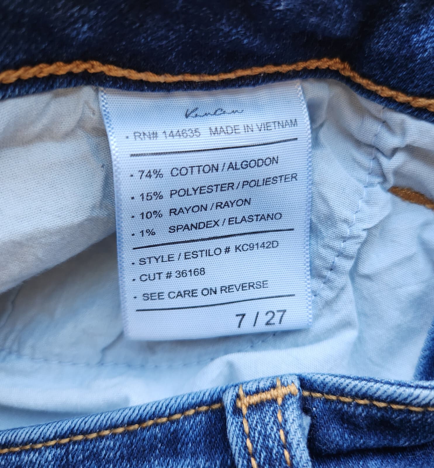 Kancan Exposed High Rise Button-Fly Skinny Jeans Distressed Blue Sz.7/27 KC9142D - Thumbnail 14