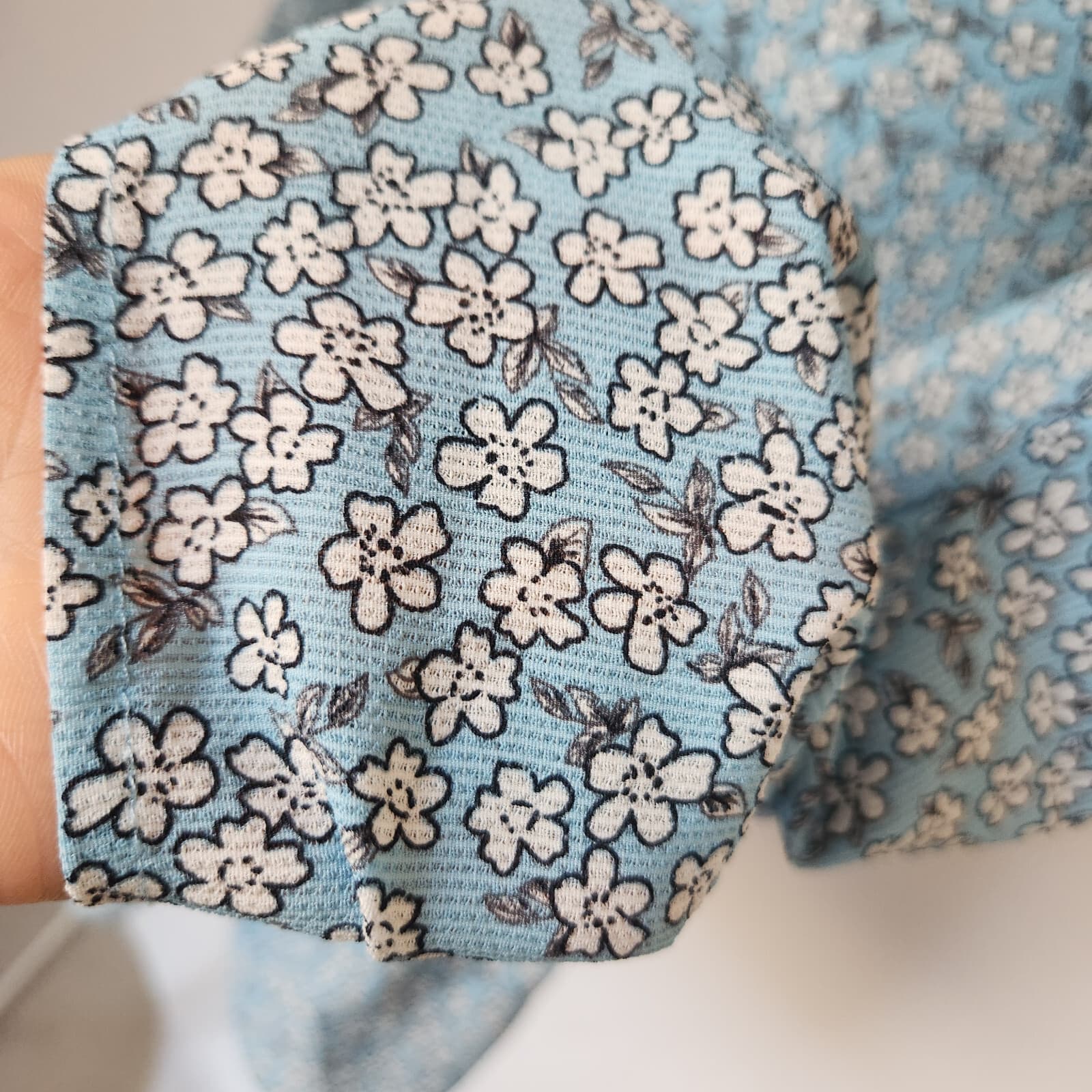 Finders Keepers Blossom Floral Long Sleeve Mini Dress Tiered Ruffle Blue Sz.4/S - Thumbnail 7
