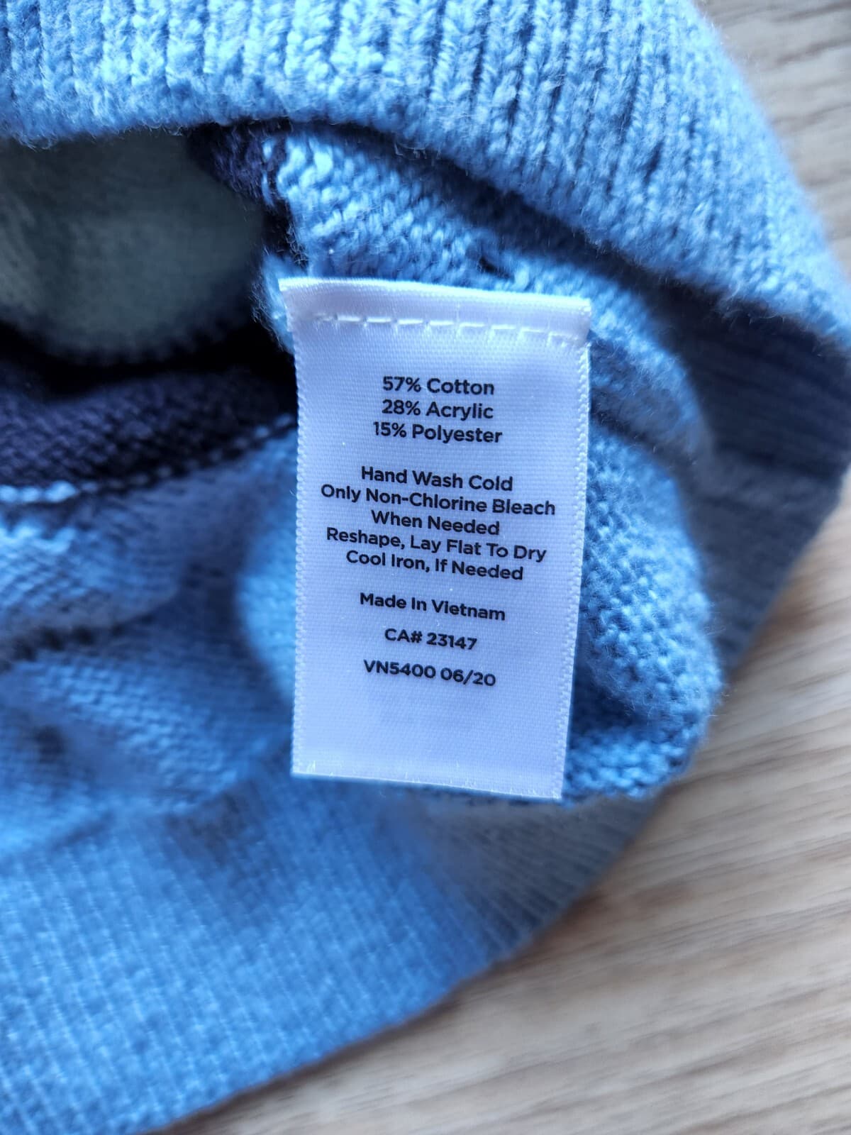 Talbots Wave Strips Sweater Long Balloon Sleeve Tranquil Blue Cotton Blend Sz.L - Thumbnail 10