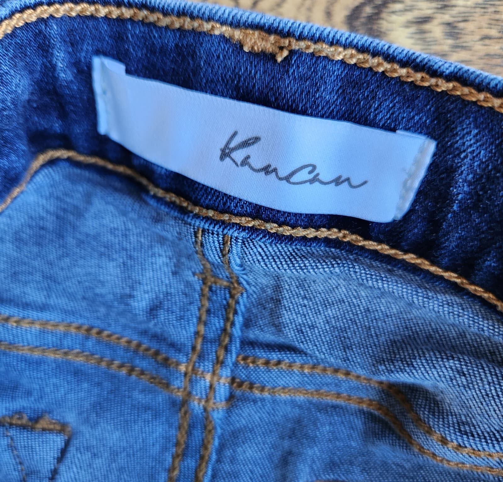 Kancan Exposed High Rise Button-Fly Skinny Jeans Distressed Blue Sz.7/27 KC9142D - Thumbnail 13