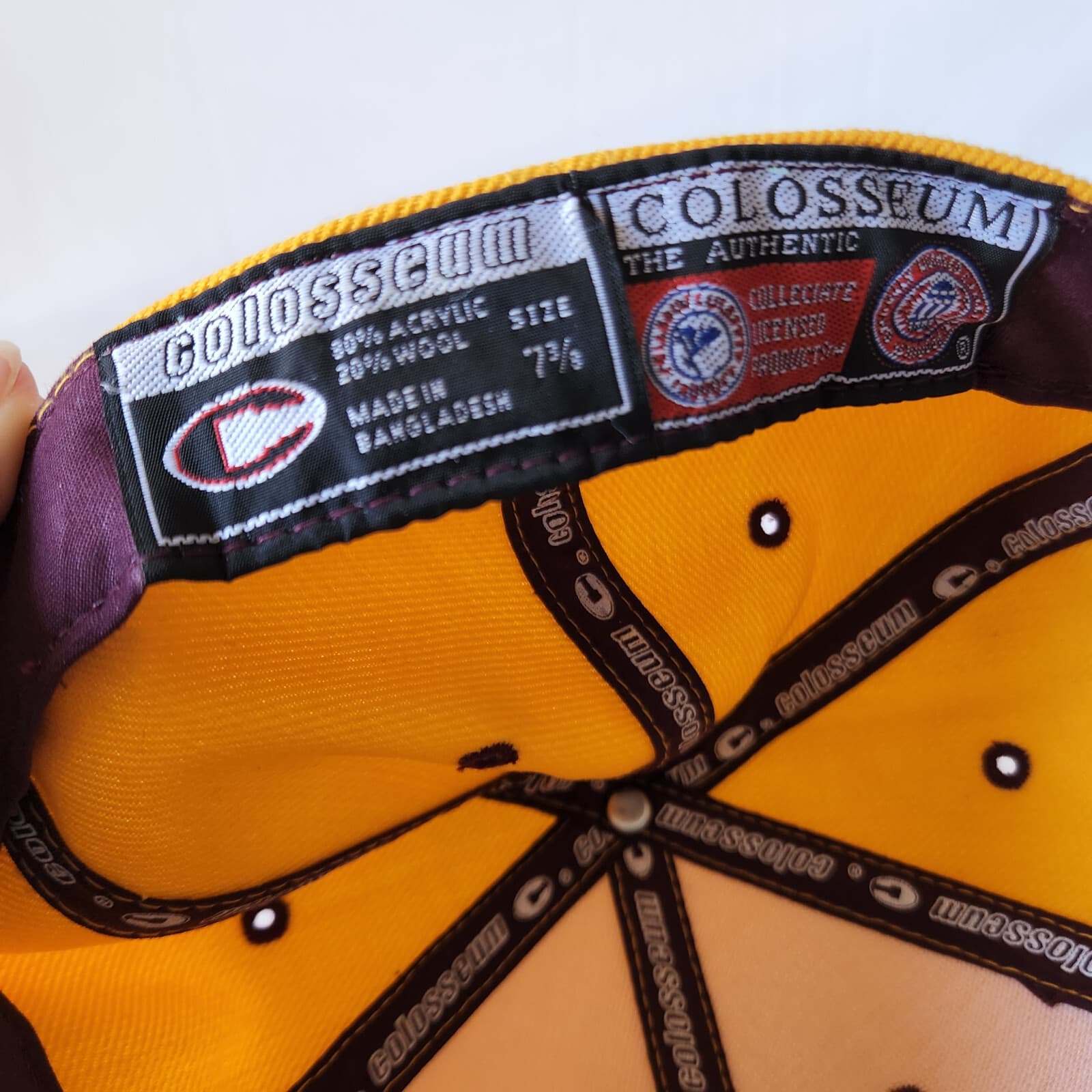 NWT Arizona State Sun Devils 7 3/8 Fitted Cap Colosseum Authentic Wool Blend Hat - Thumbnail 6