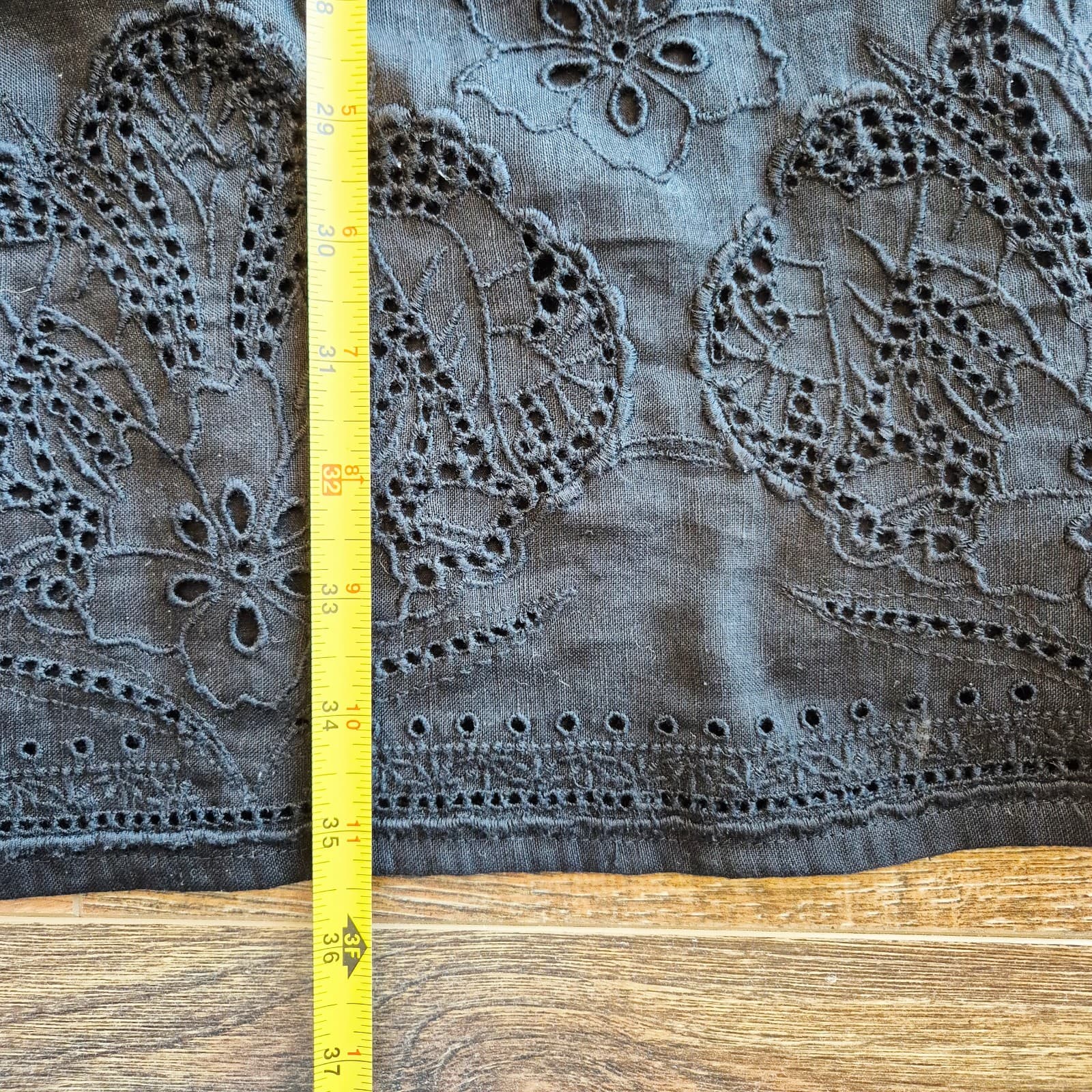 Tommy Bahama St.Lucia Black Linen-Blend Embroidered Applique V-Neck Mini Dress M - Thumbnail 16