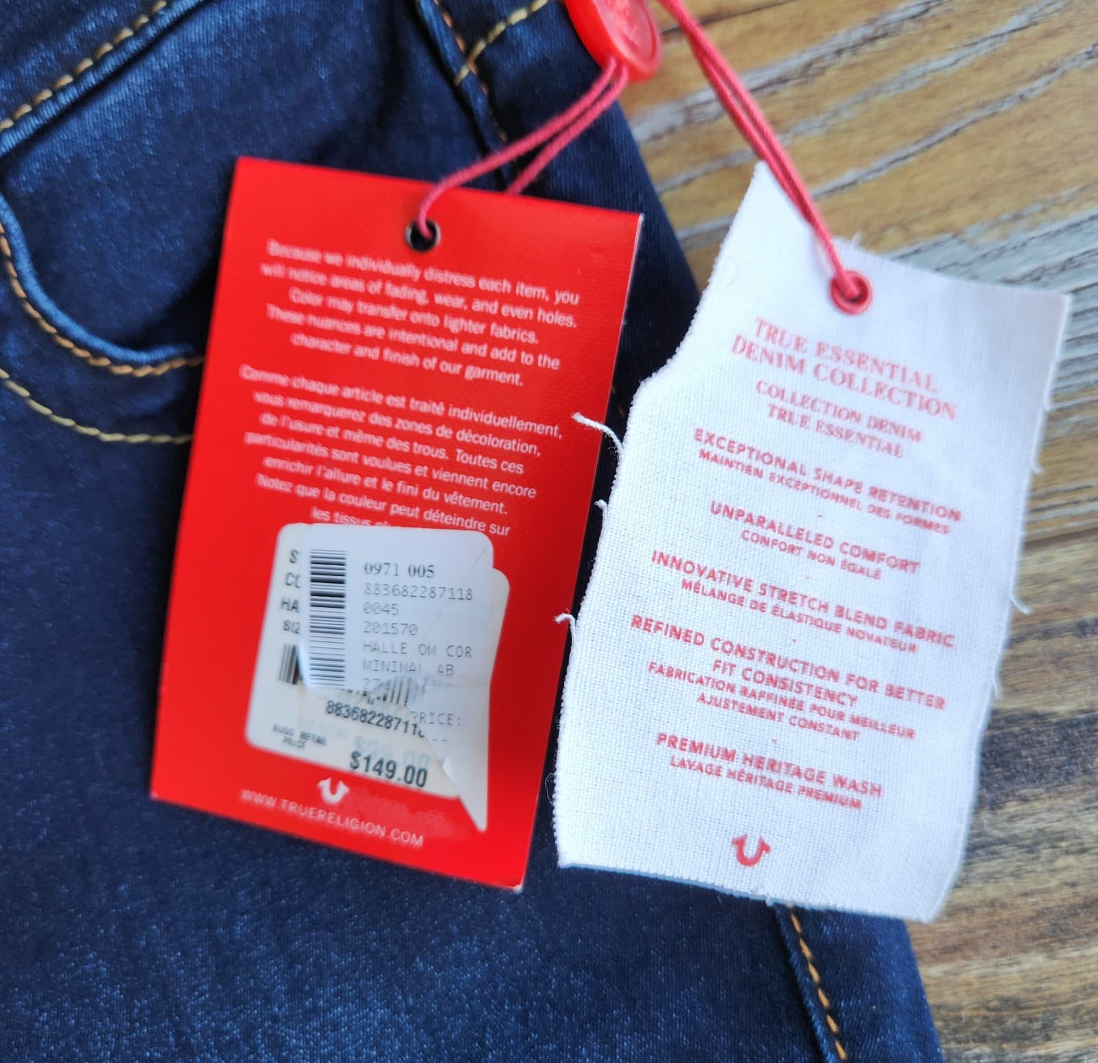 NWT True Religion Halle Mid Rise Supper Skinny Jeans Zip Dark Blue Women's 27 - Thumbnail 11