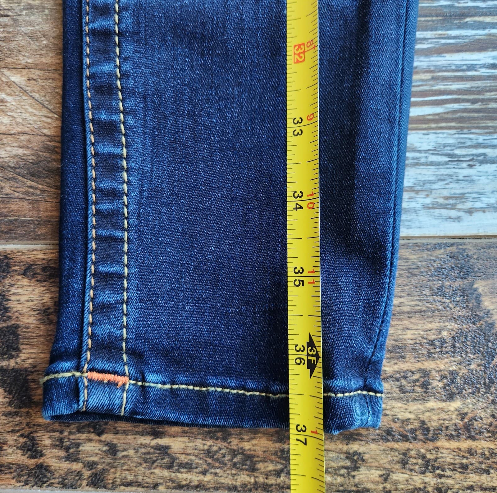 NWT True Religion Halle Mid Rise Supper Skinny Jeans Zip Dark Blue Women's 27 - Thumbnail 16