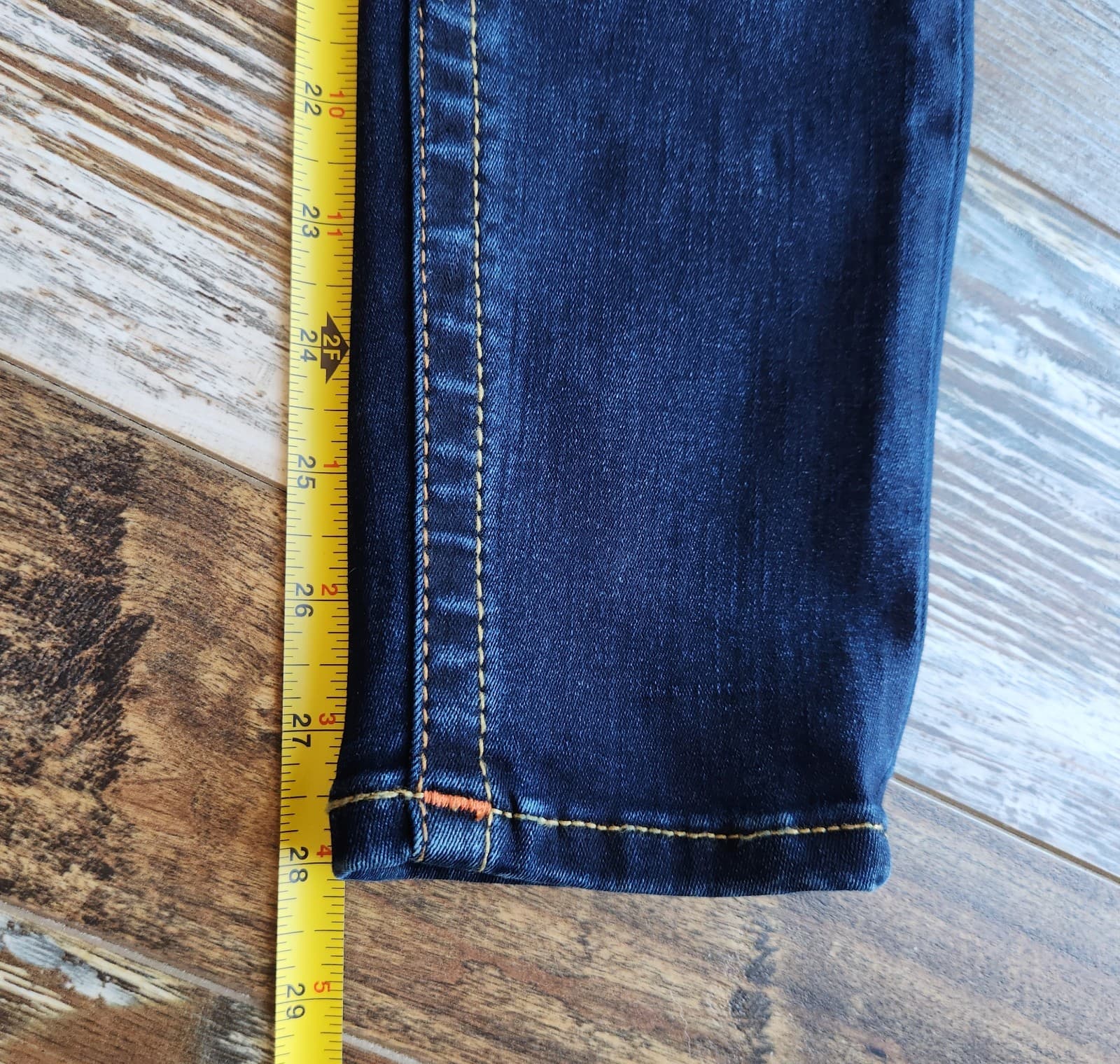 NWT True Religion Halle Mid Rise Supper Skinny Jeans Zip Dark Blue Women's 27 - Thumbnail 17