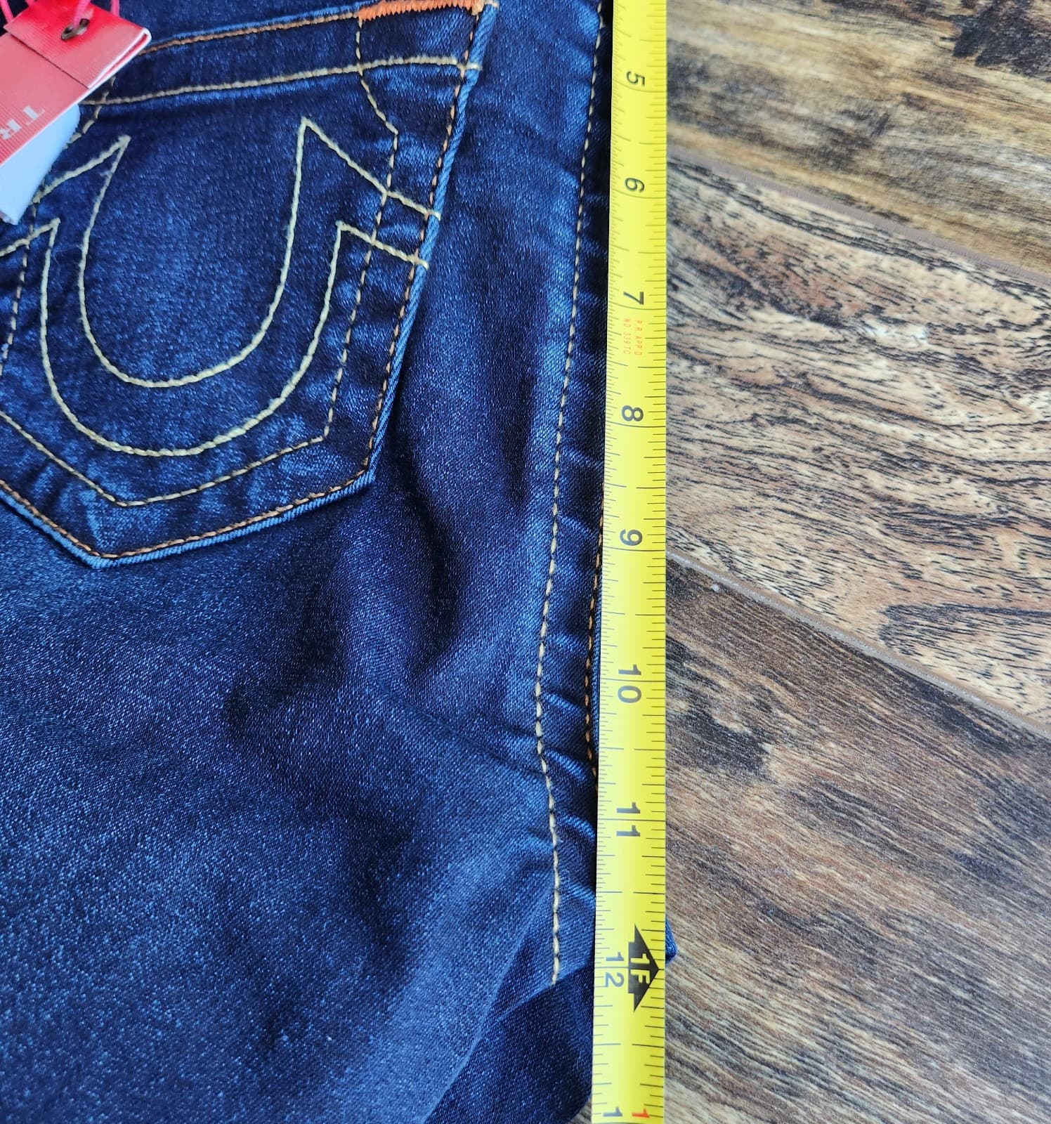 NWT True Religion Halle Mid Rise Supper Skinny Jeans Zip Dark Blue Women's 27 - Thumbnail 18