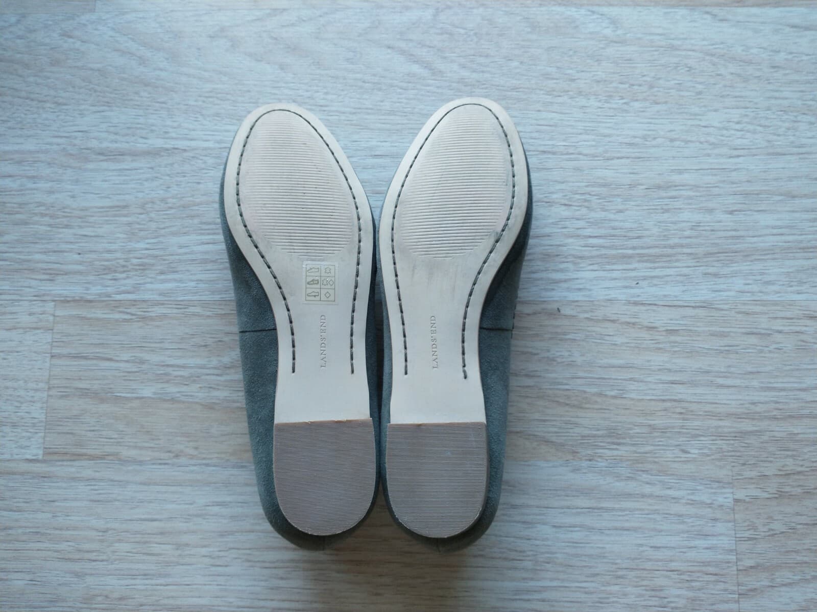 Lands' End Suede Whip Stitching Loafer Flat Slip-On Green Women US8.5B EU39 - Thumbnail 6