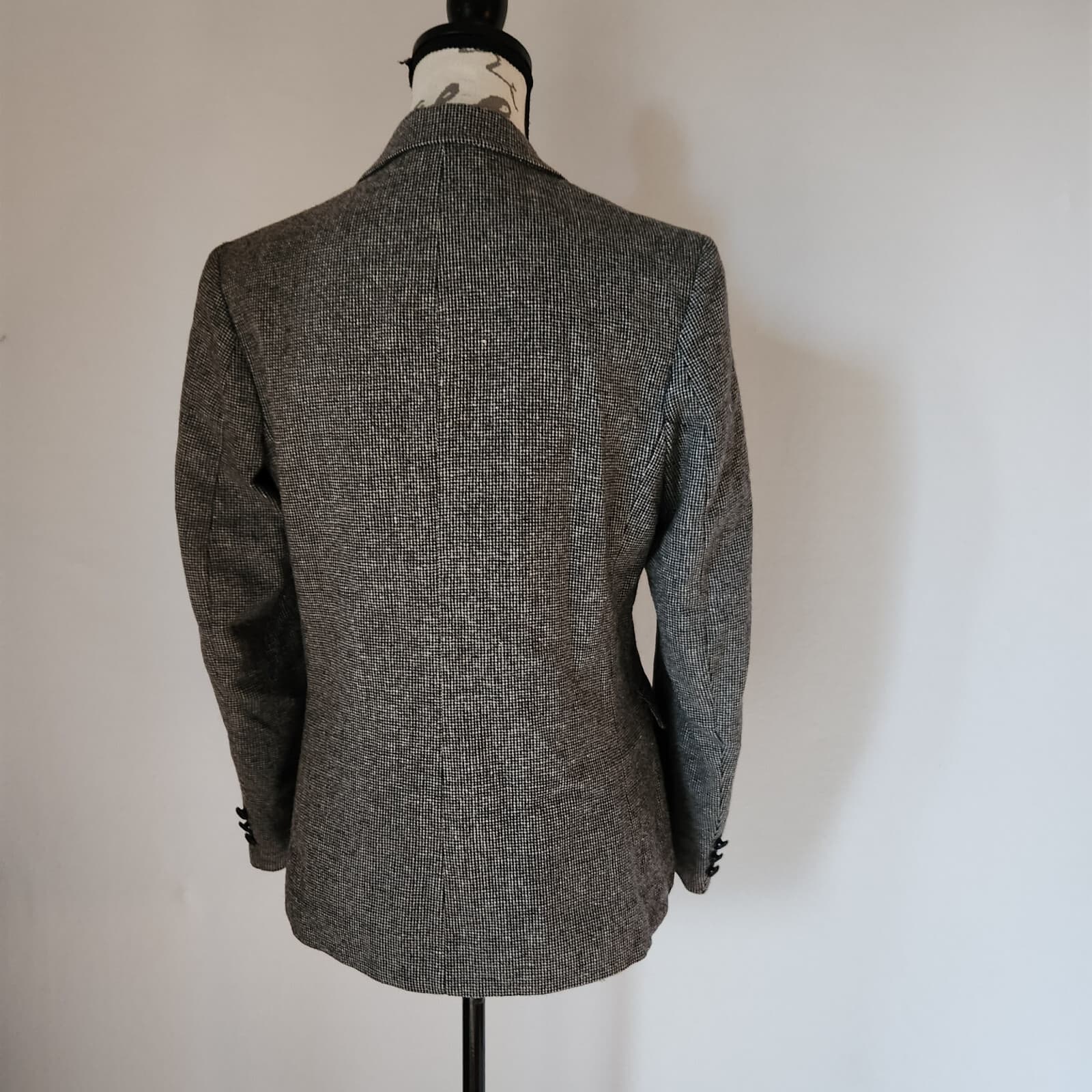 Vintage Oscar De La Renta Ranya Wool Blend Texture Blazer Lined Grey Women 9/10 - Thumbnail 6