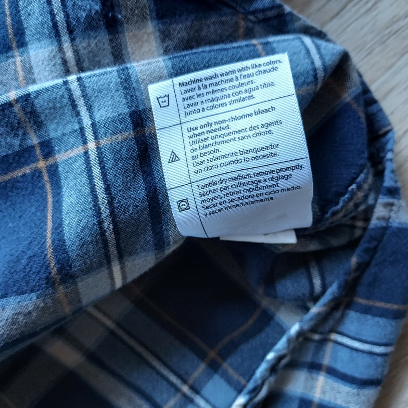 Carhartt Relaxed Fit Shirt Button-Down Long Sleeve Plaid Blue 100%Cotton Men M - Thumbnail 7