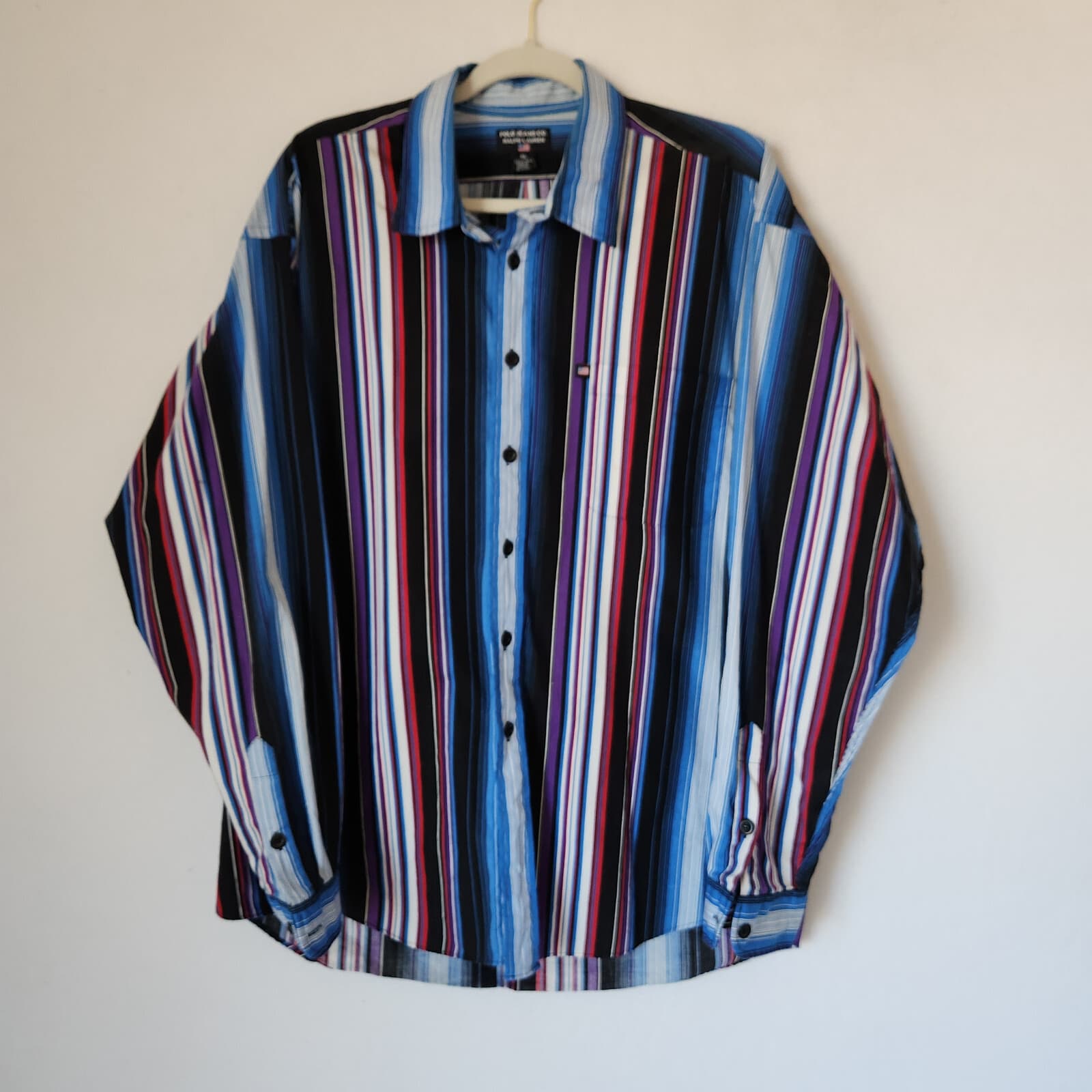 Polo Jeans Co. Ralph Lauren Multicolor Stripe Shirt Button Long Sleeve Cotton XL - Thumbnail 2