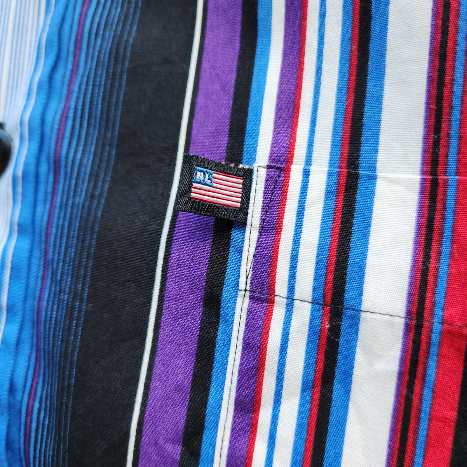 Polo Jeans Co. Ralph Lauren Multicolor Stripe Shirt Button Long Sleeve Cotton XL - Thumbnail 3