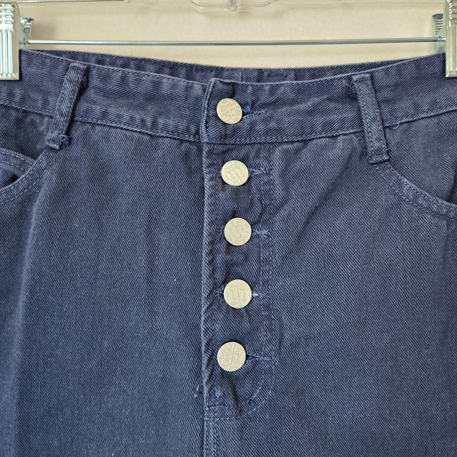 Vintage Bongo Gene Montesano Button-Fly High Waist Tapered Mom Jean Blue Sz.9 US - Thumbnail 3