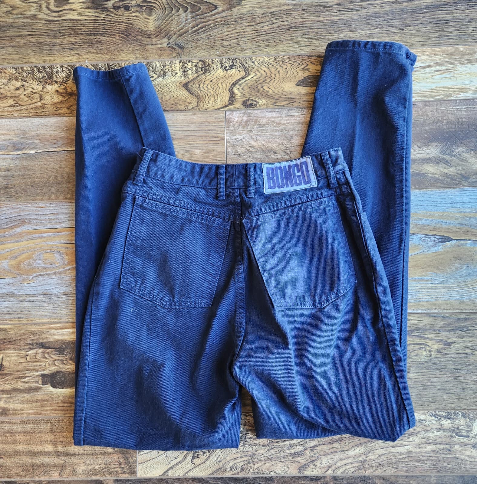Vintage Bongo Gene Montesano Button-Fly High Waist Tapered Mom Jean Blue Sz.9 US - Thumbnail 6