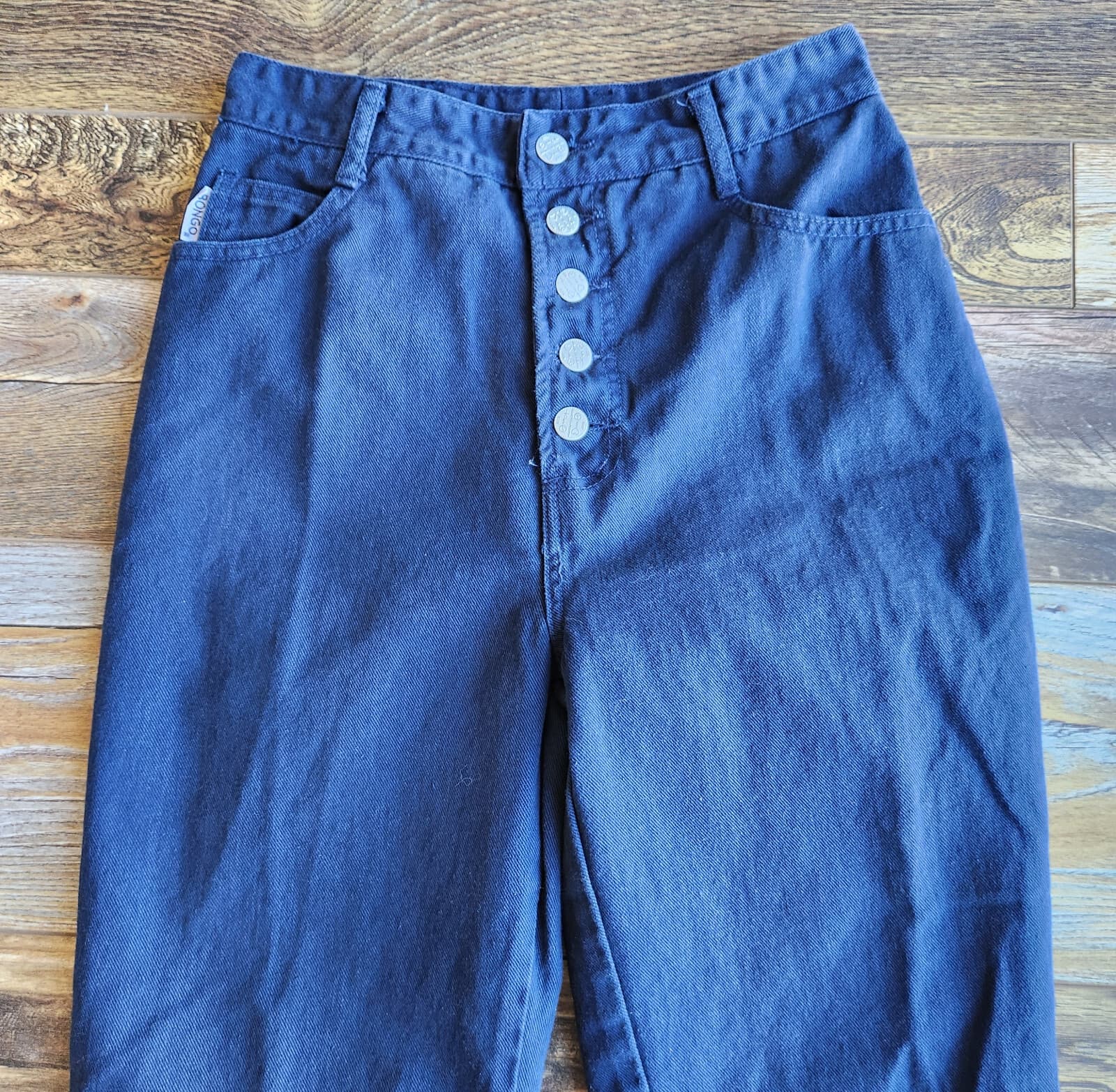 Vintage Bongo Gene Montesano Button-Fly High Waist Tapered Mom Jean Blue Sz.9 US - Thumbnail 5