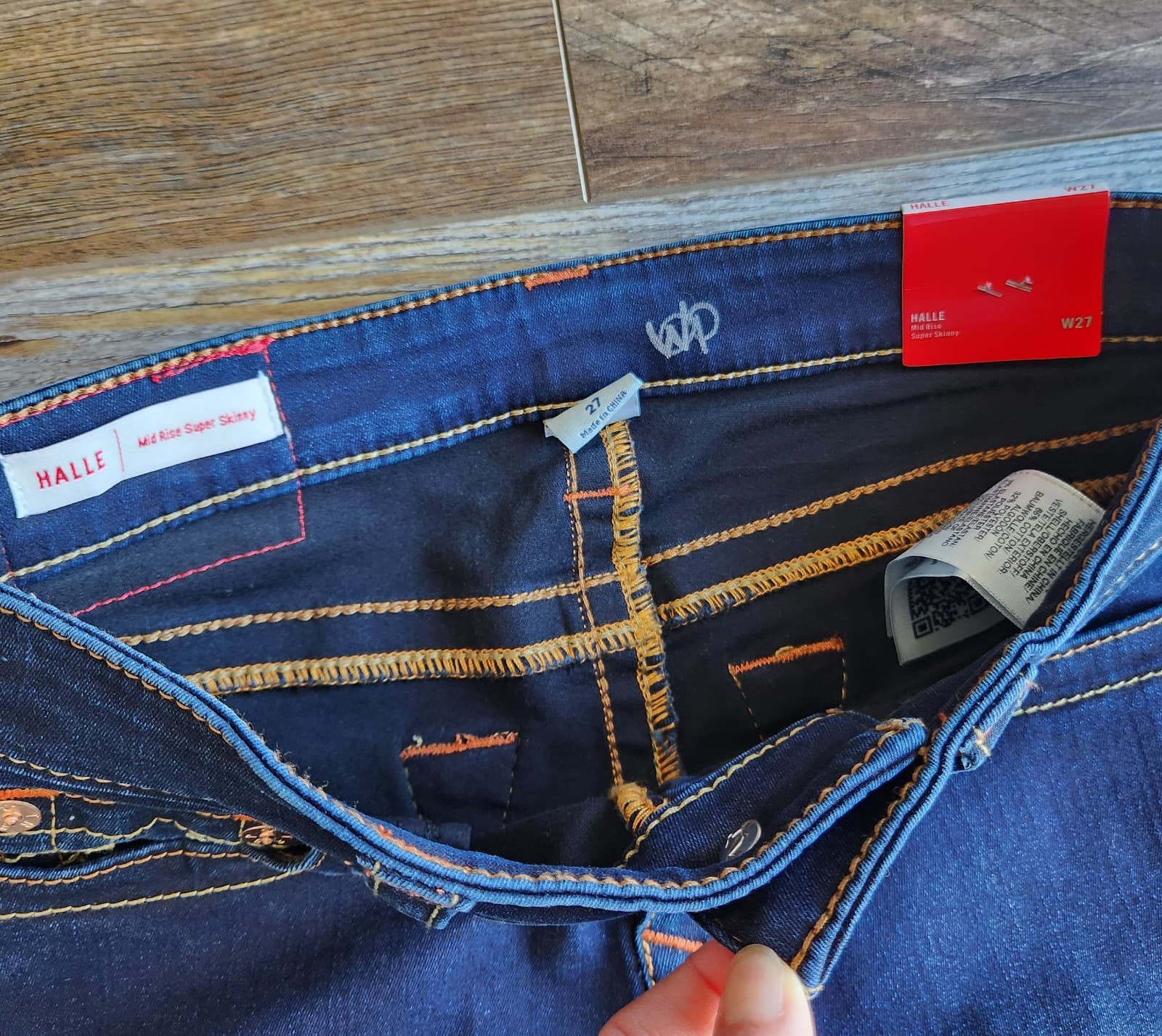 NWT True Religion Halle Mid Rise Supper Skinny Jeans Zip Dark Blue Women's 27 - Thumbnail 12