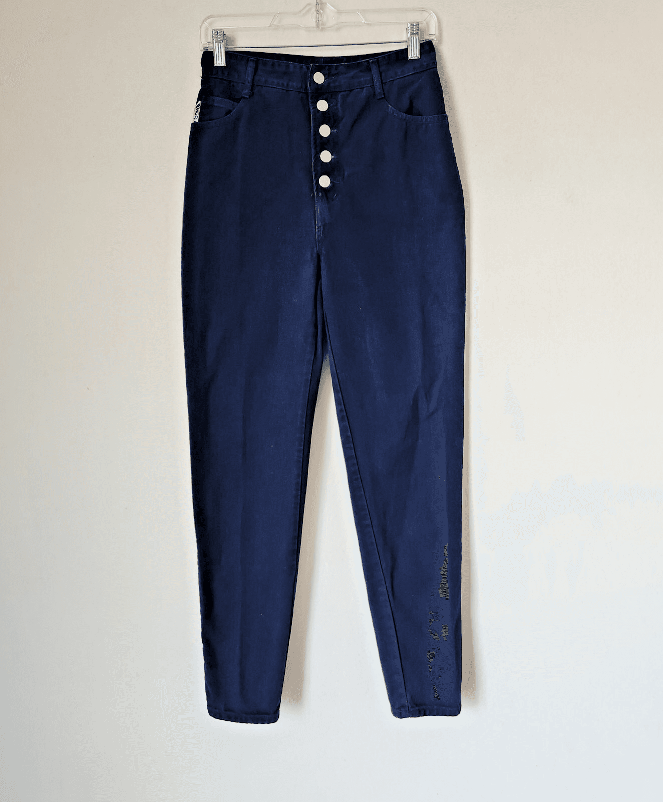Vintage Bongo Gene Montesano Button-Fly High Waist Tapered Mom Jean Blue Sz.9 US - Thumbnail 2
