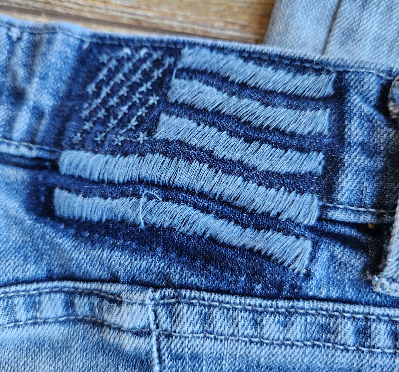 Revice American Made Denim Lolita Two Tone Skinny Jeans Frayed Hem Blue Sz.25 - Thumbnail 9
