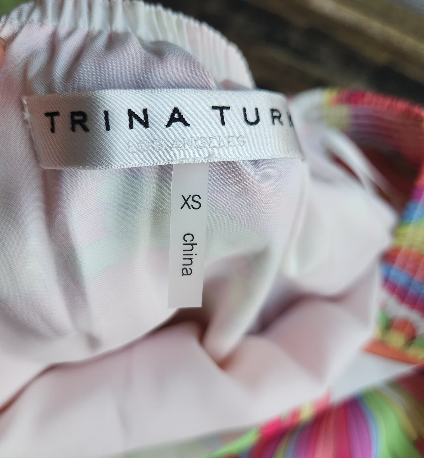 Trina Turk Amaris Off-Shoulder Mini Shift Dress Tassel Geo-Printed Multicolor XS - Thumbnail 15