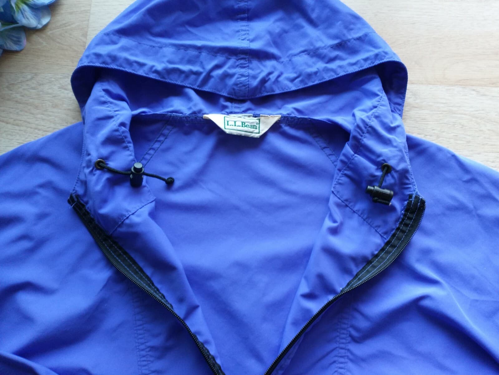 Vintage L.L.Bean Windbreaker Hooded Jacket Pullover 1/4 Zip Pocket Purple Unisex - Thumbnail 8
