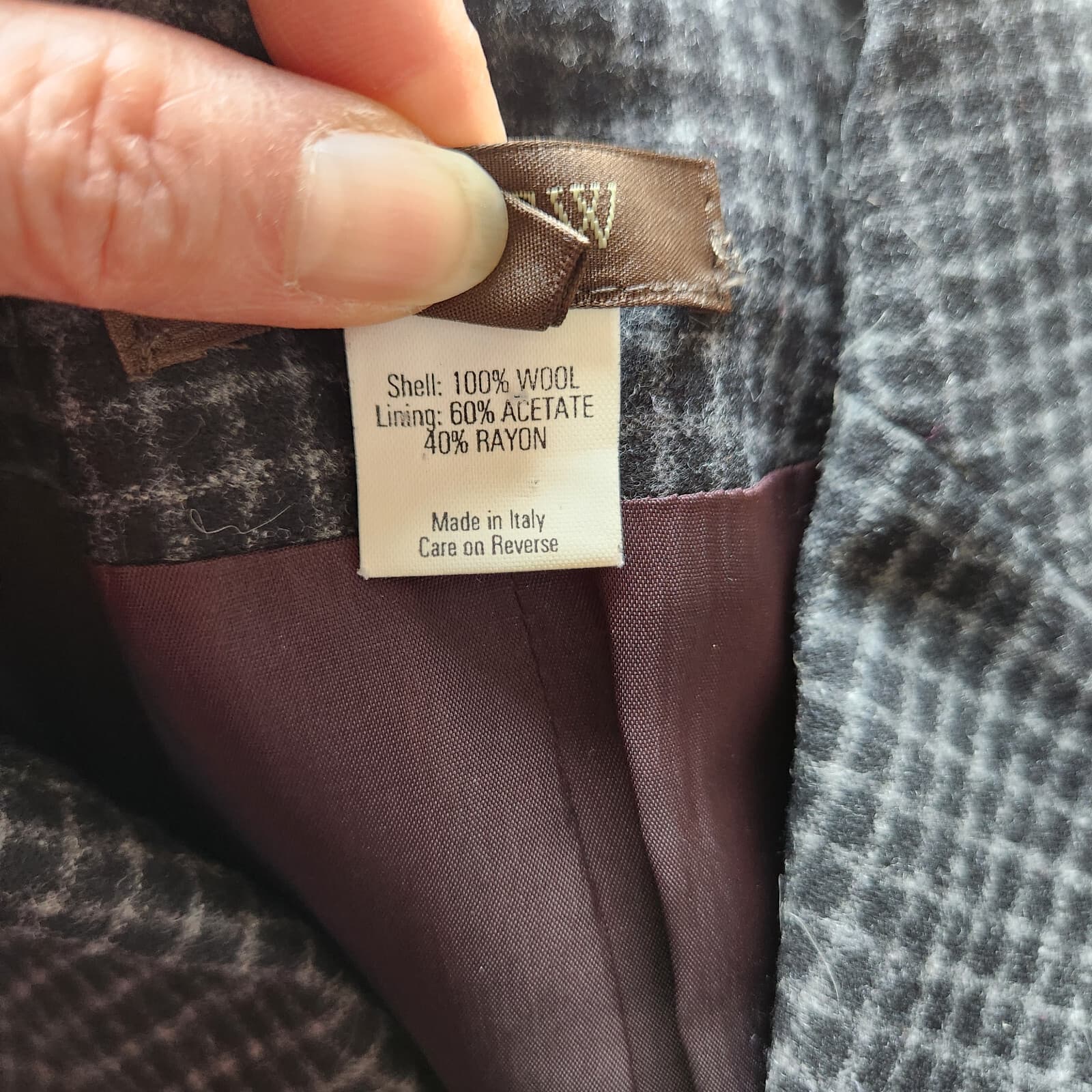 J.Crew Made in Italy Wool Check Blazer 3-Botton Lined Pocket Black Grey Women 2 - Thumbnail 7