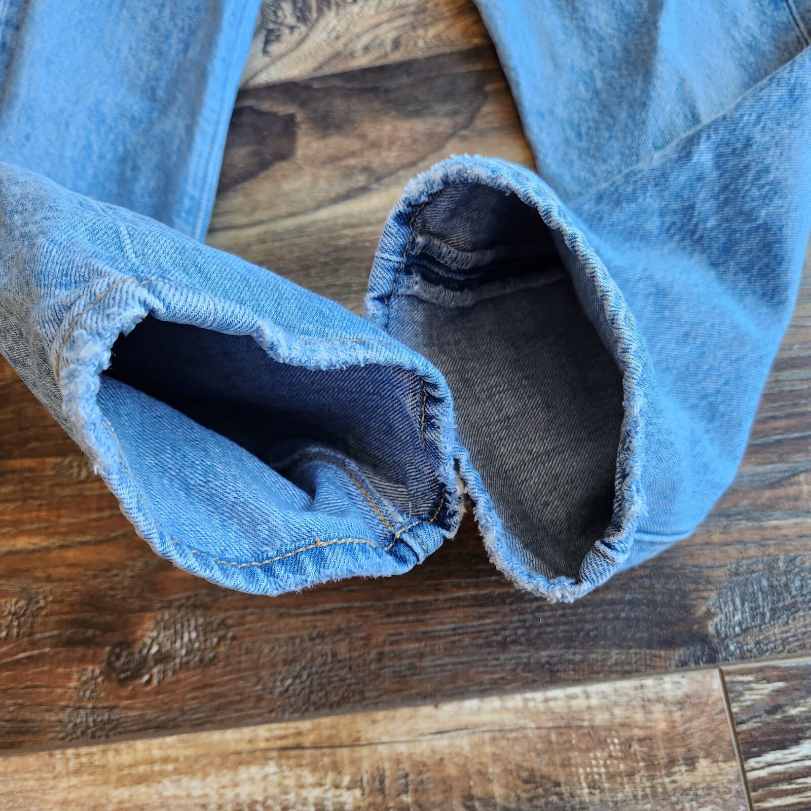 Levi's Premium Big E Wedgie Straight Jeans Button-Fly Cotton Blue Women's 24x26 - Thumbnail 4