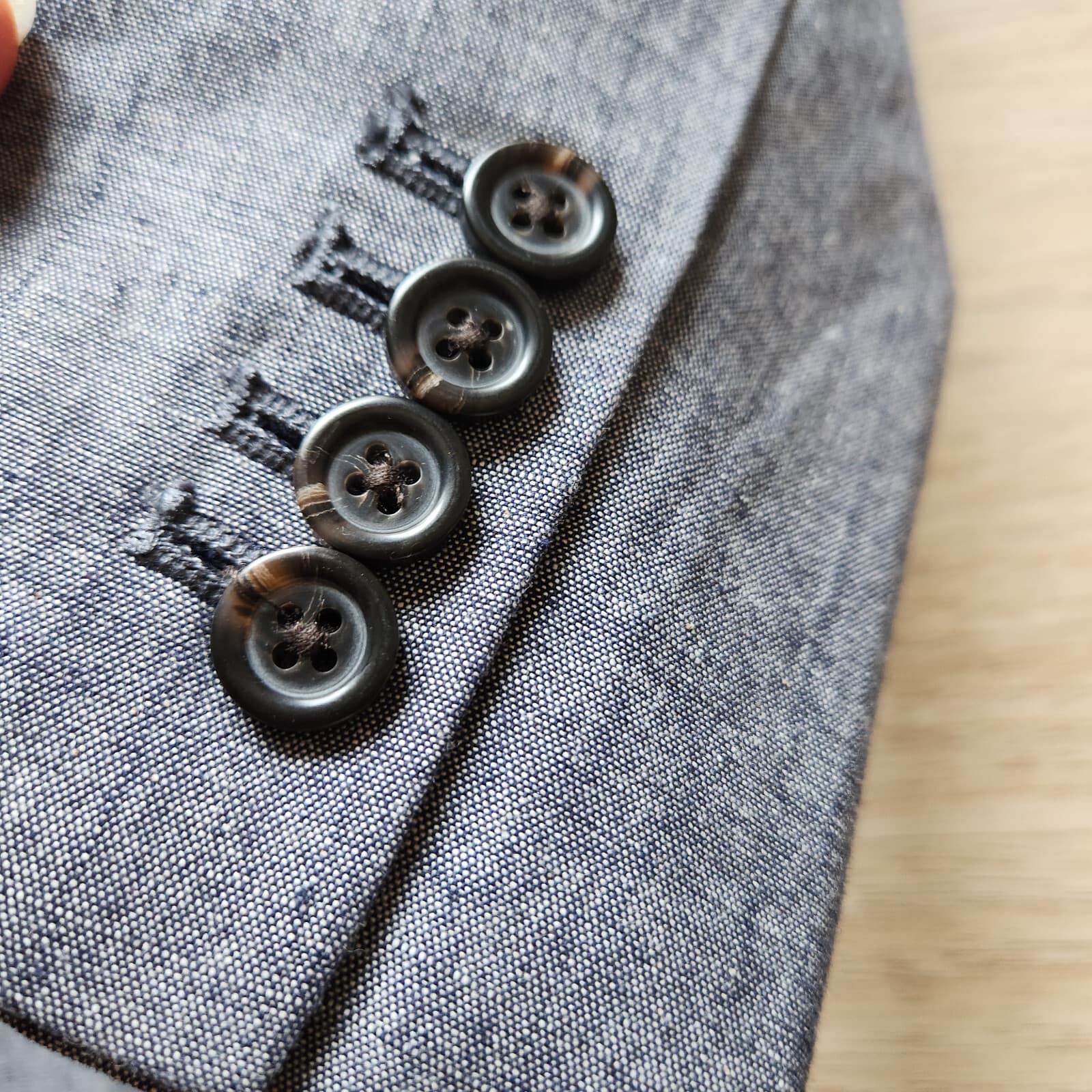 J.Crew Regency Blazer One-Button Pocket Lined Chambray Blue 100% Cotton Women 4 - Thumbnail 8