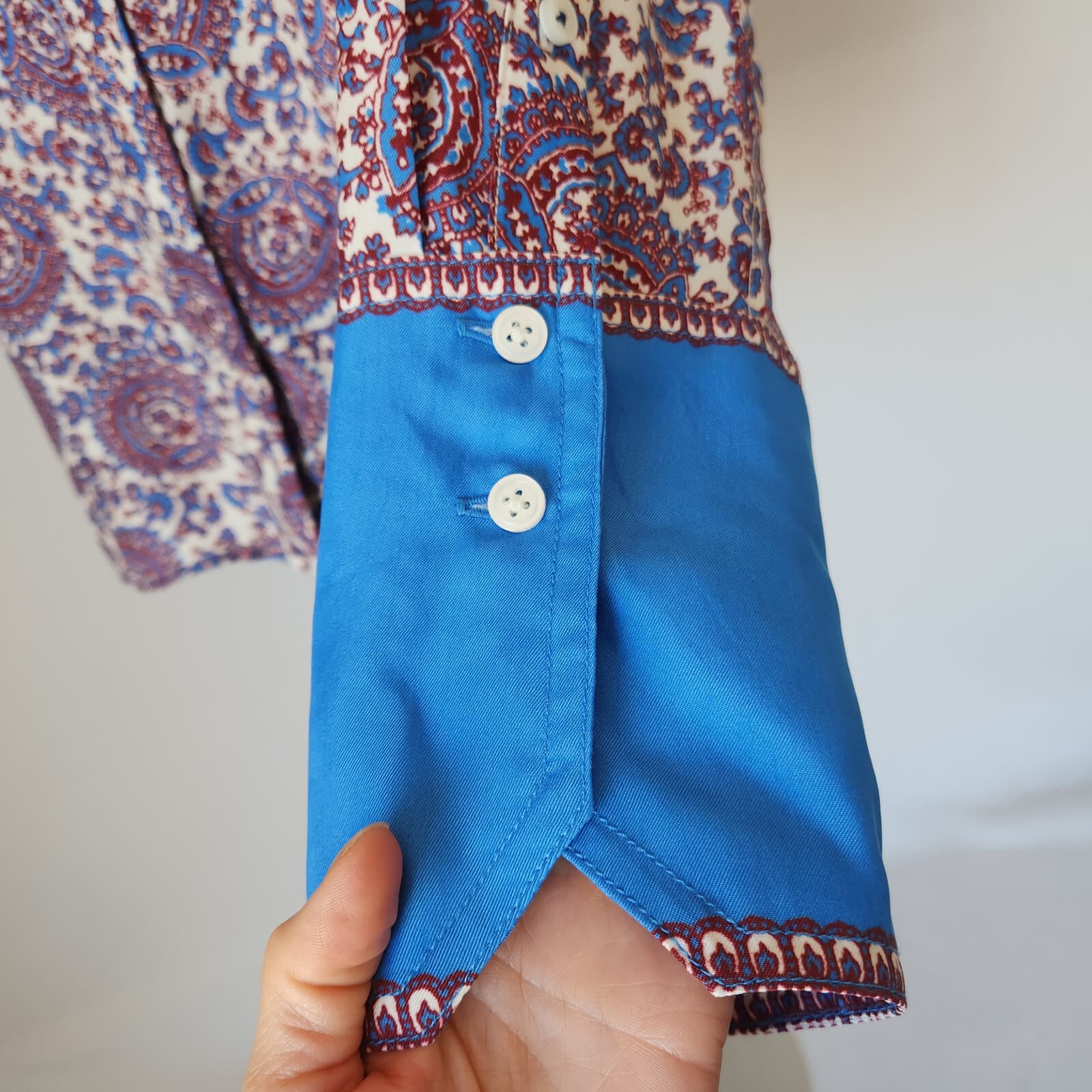 J.Crew Classic-Fit Drapey Button-Up Shirt Cupro-Blend Floral Crown Sz.10 BQ751 - Thumbnail 7