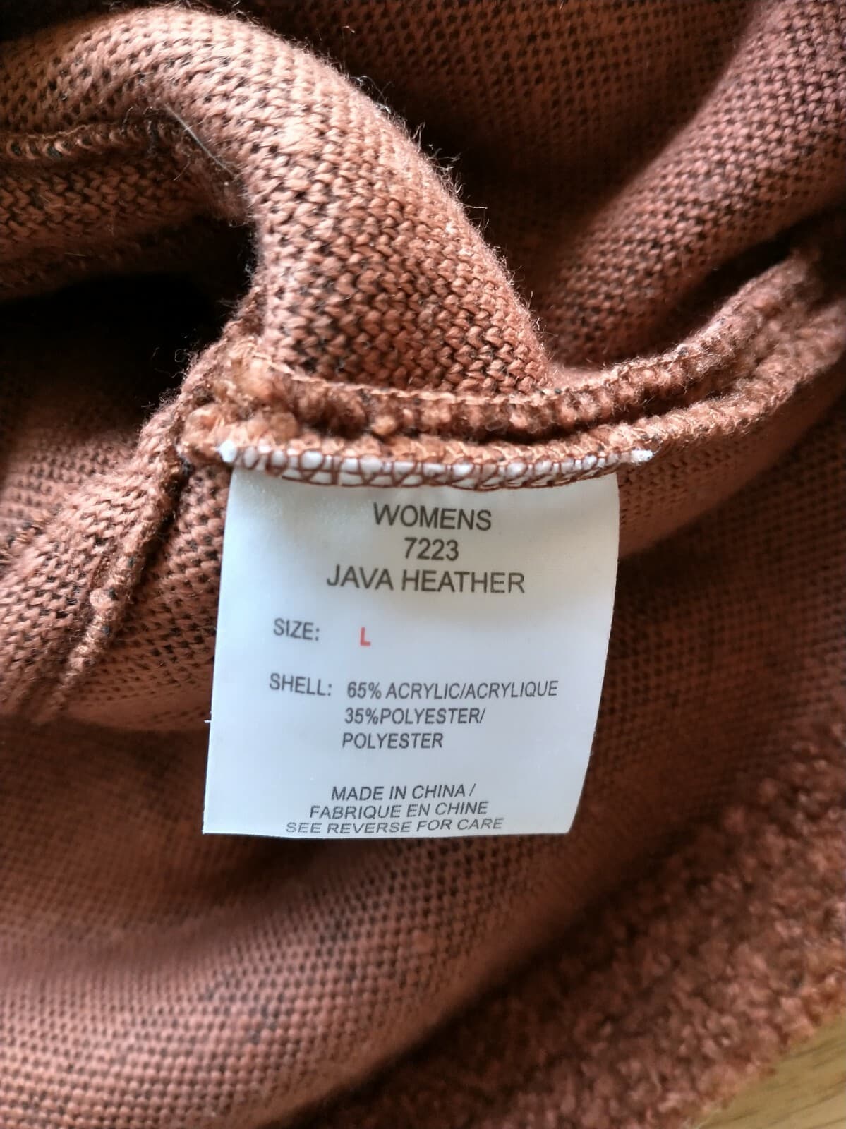 Woolrich Java Heather Acrylic Fleece Jacket Full-Zip Brown/Orange Women Sz.L - Thumbnail 8