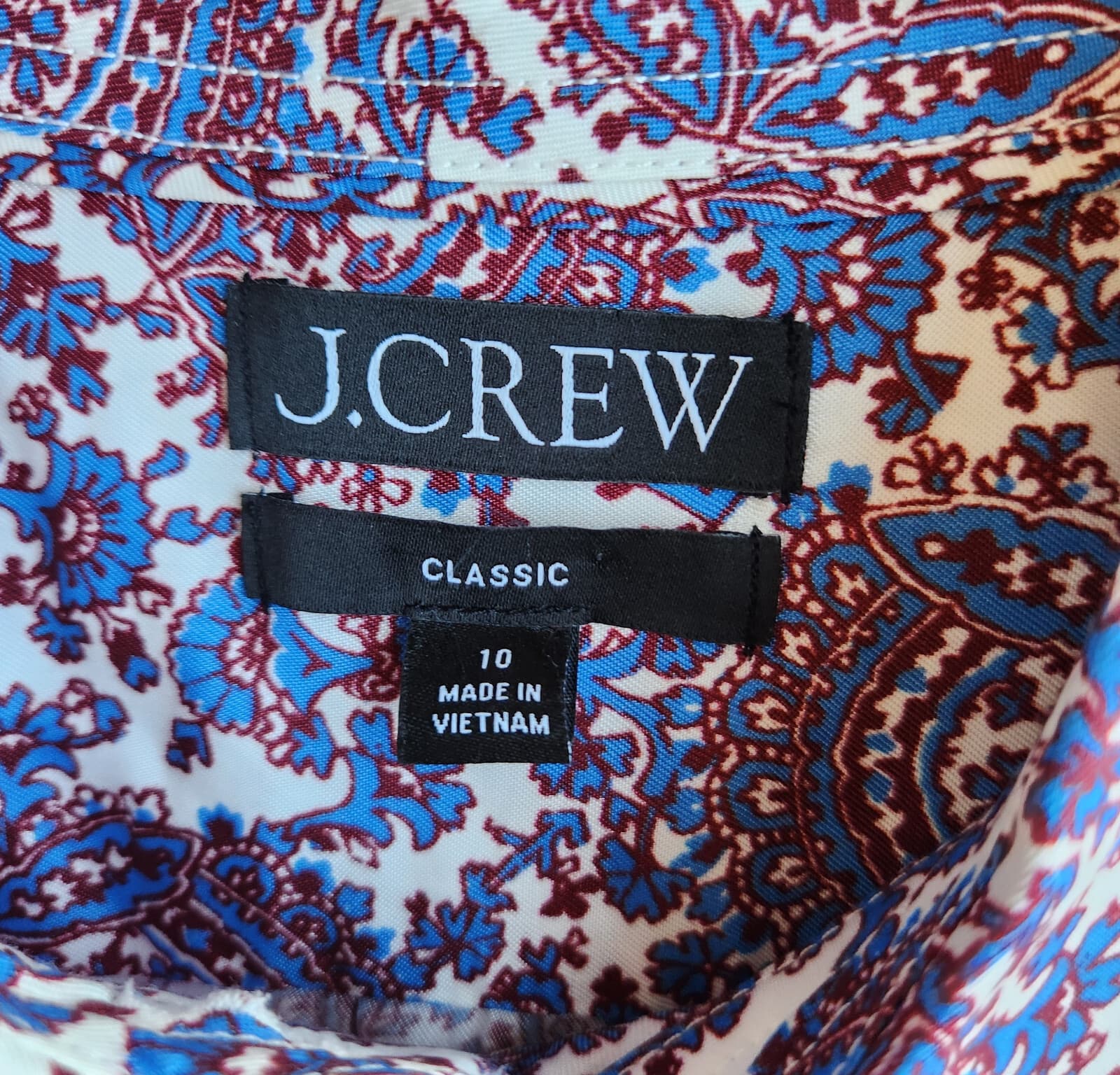 J.Crew Classic-Fit Drapey Button-Up Shirt Cupro-Blend Floral Crown Sz.10 BQ751 - Thumbnail 9