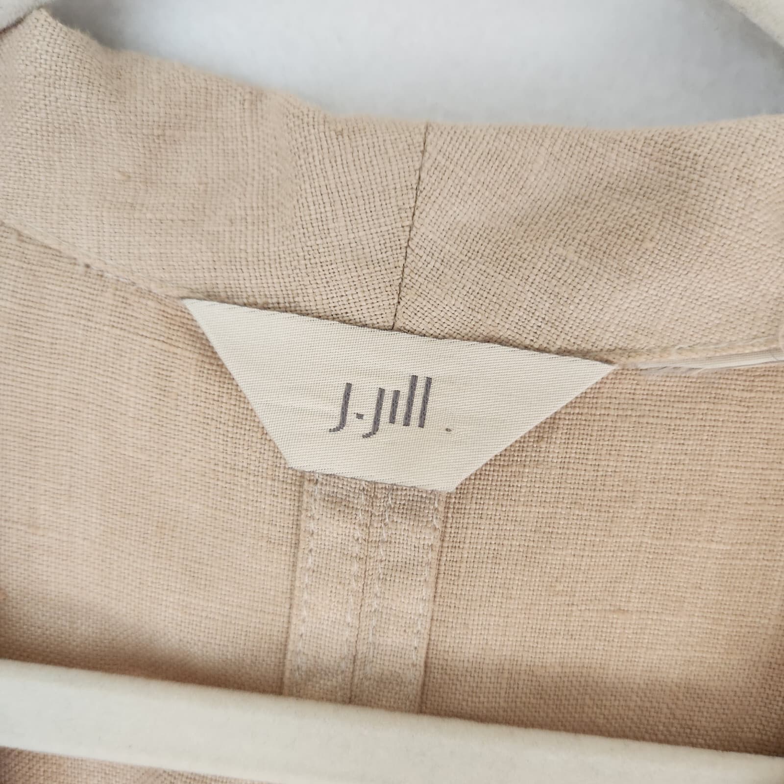 Vintage J.Jill Linen Tunic Blazer Jacket Natural Beige Women Bust 50" (L/XL) - Thumbnail 6